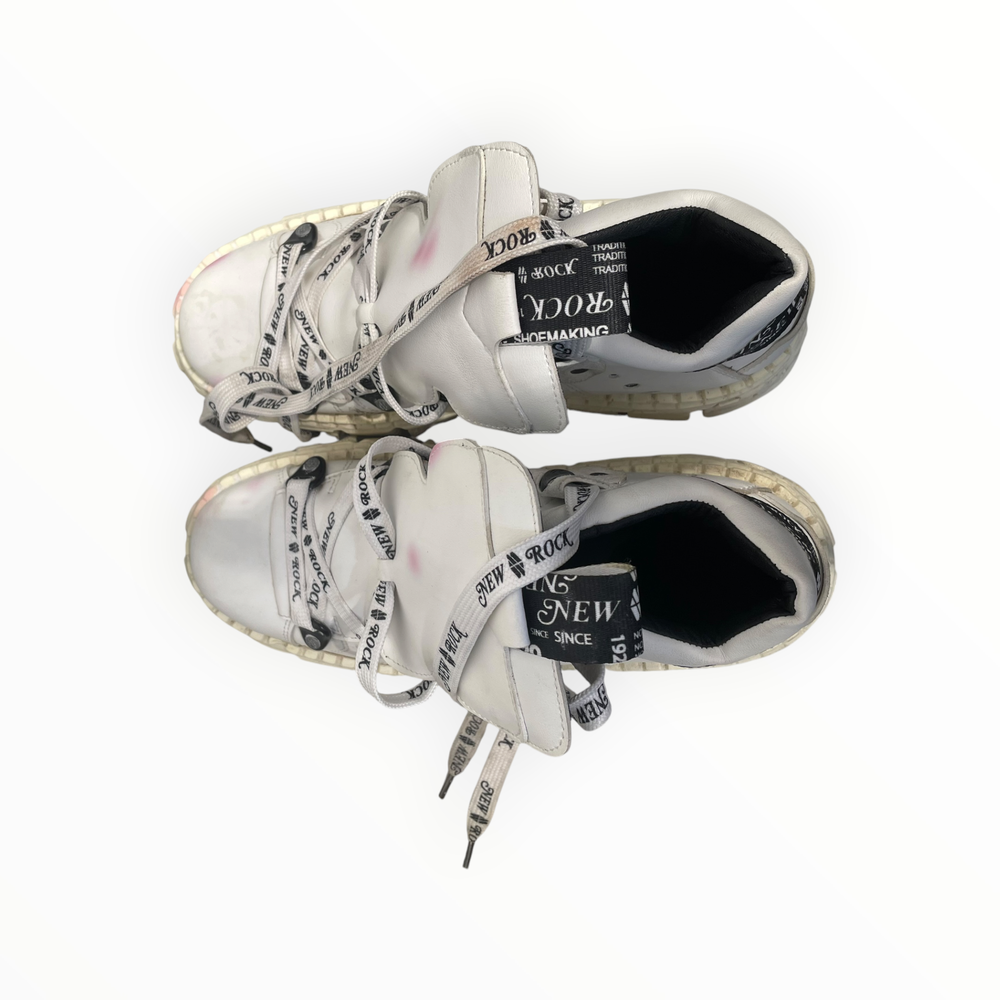 NEW ROCK/Boots/US 13/Faux Leather/WHT/ view 3