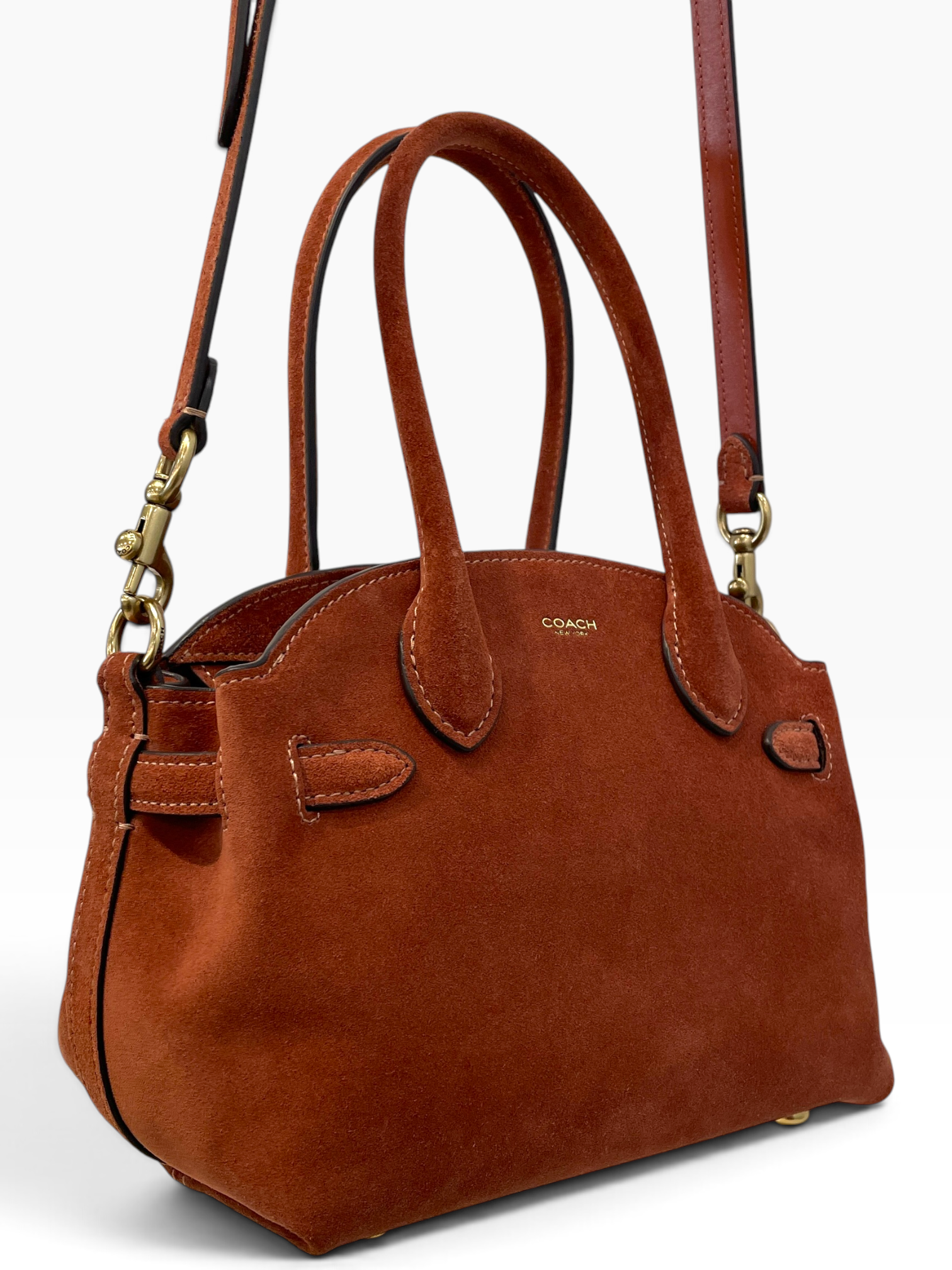 COACH/Cross Body Bag/Suede/BRW/soft empire carryall view 3