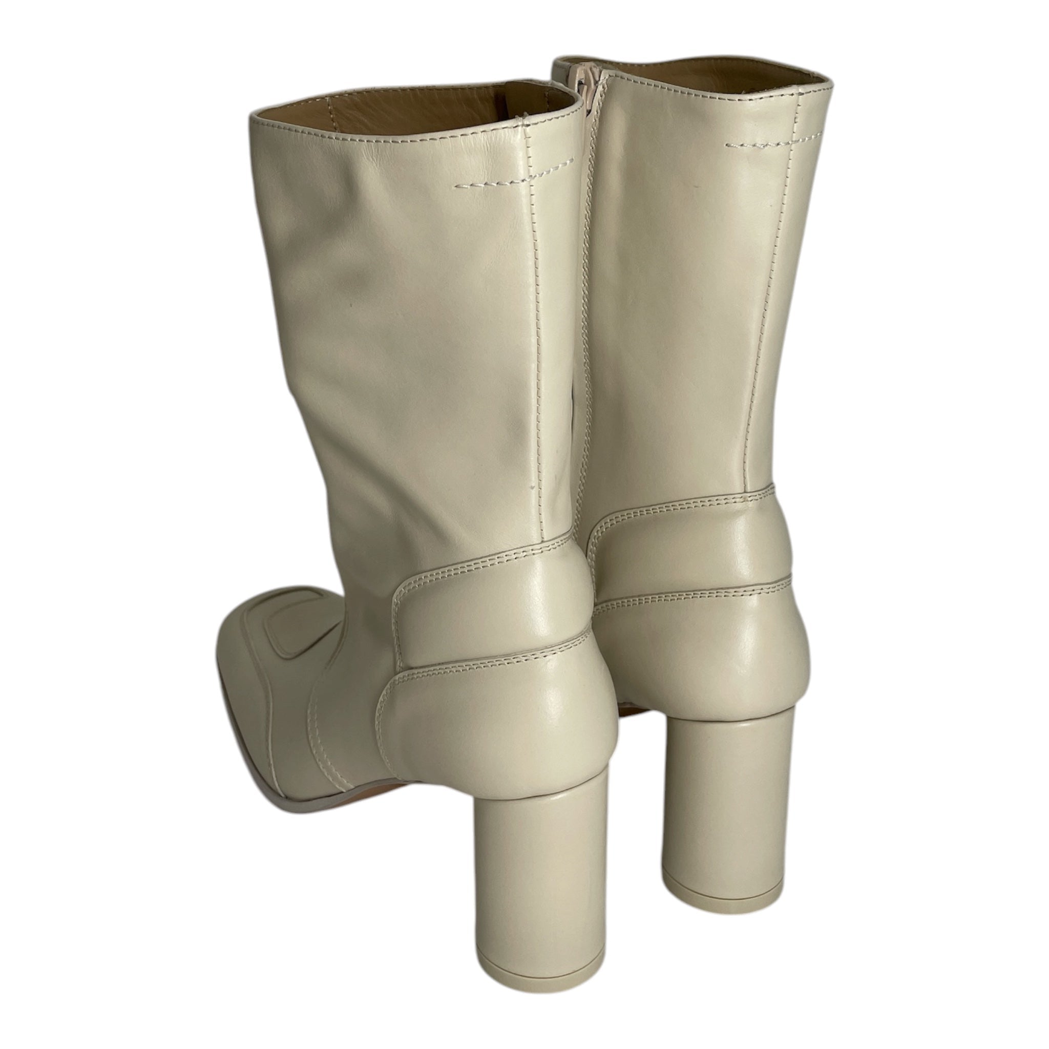 MM6/Boots/EU 38/Leather/CRM/MOTO HEEL BOOTS view 2