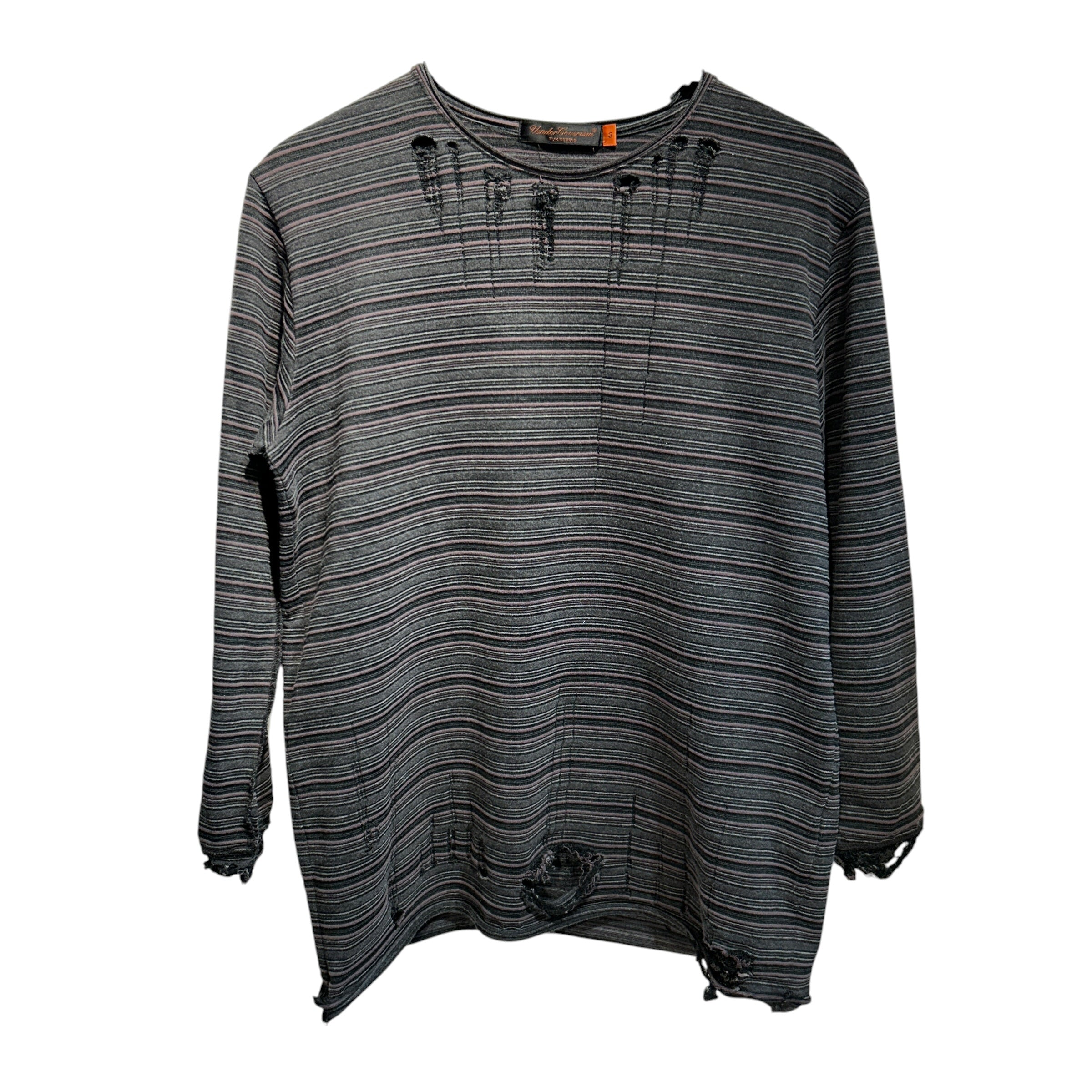 UNDERCOVERISM/LS T-Shirt/3/Cotton/BLK/Stripe/arts and crafts view 1