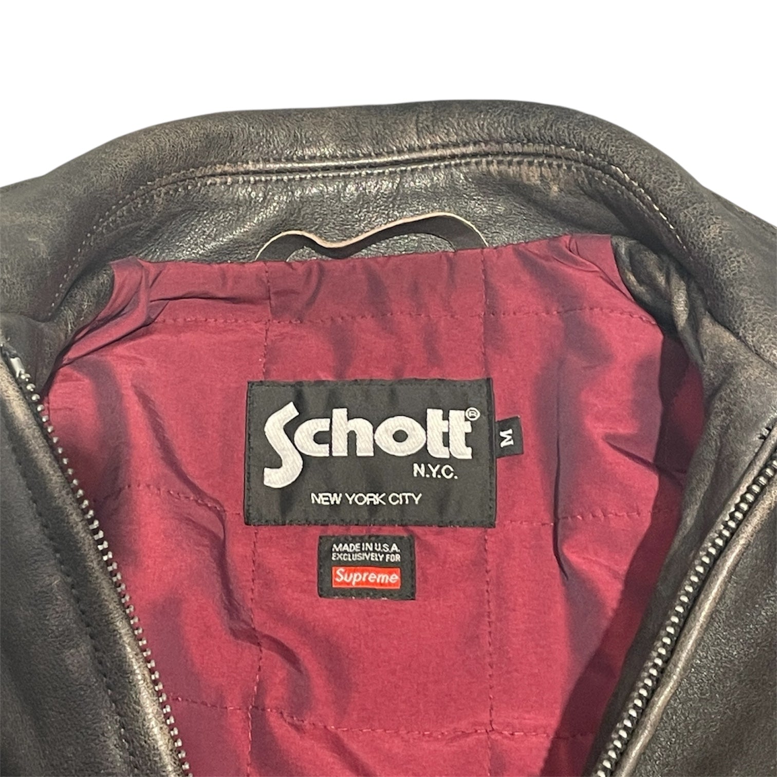 Supreme/Leather Jkt/M/Leather/BRW/SCHOTT COLLAB view 3