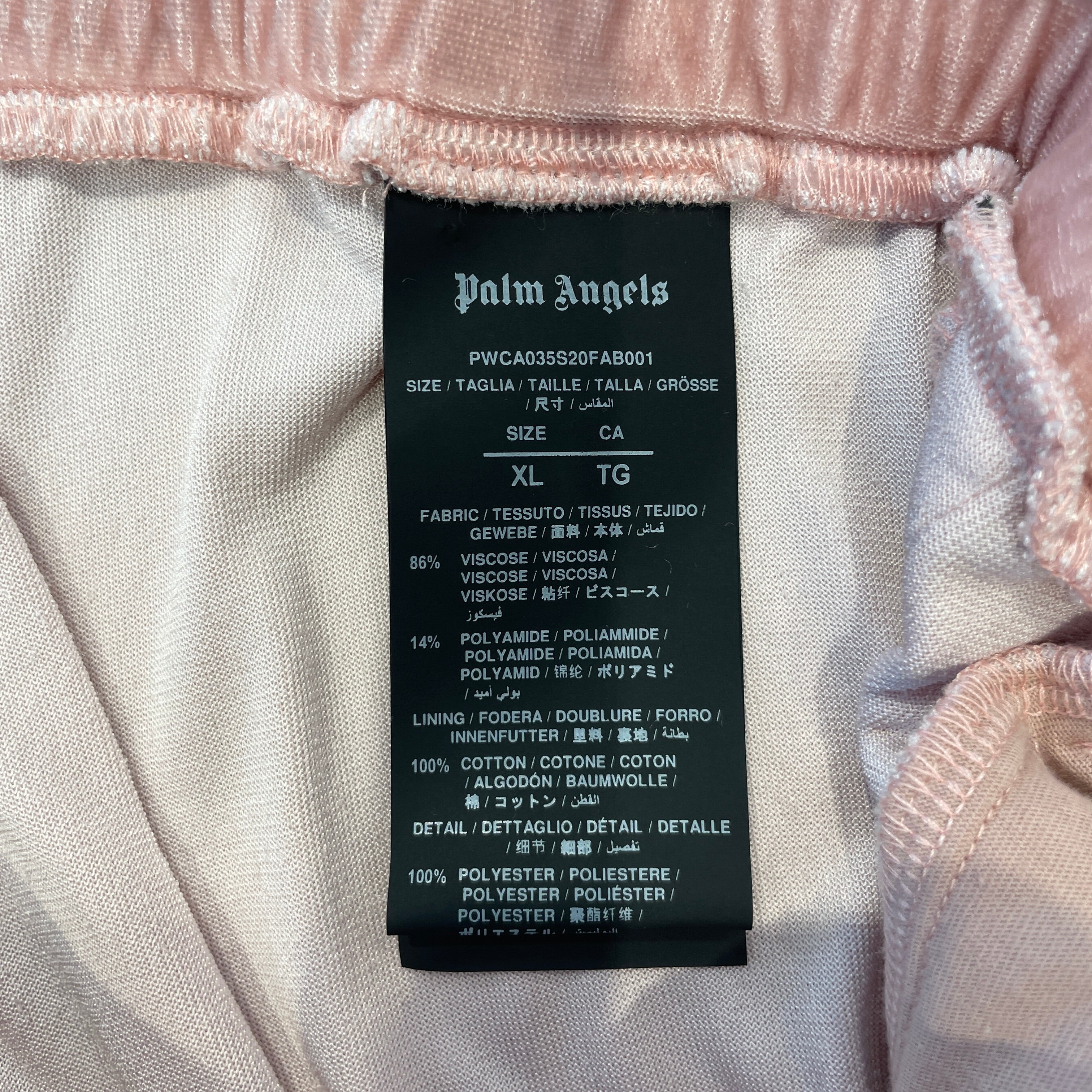 Palm Angels/Pants/XL/Cotton/PNK/velour wht blk stripe side view 4