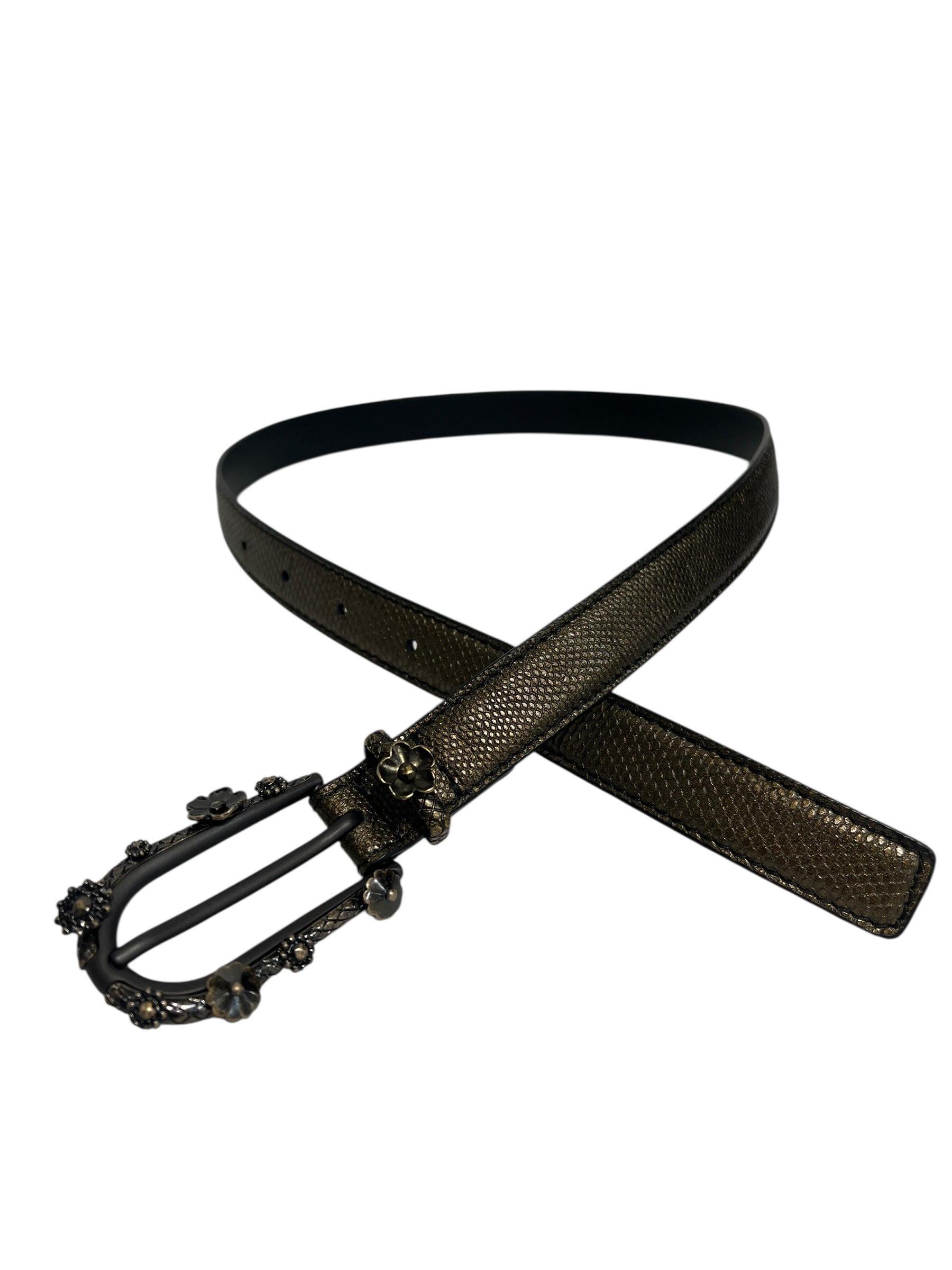 BOTTEGA VENETA/Belt/Iridescent/Leather/GLD/FLOWER/GEM/BUCKLE view 2