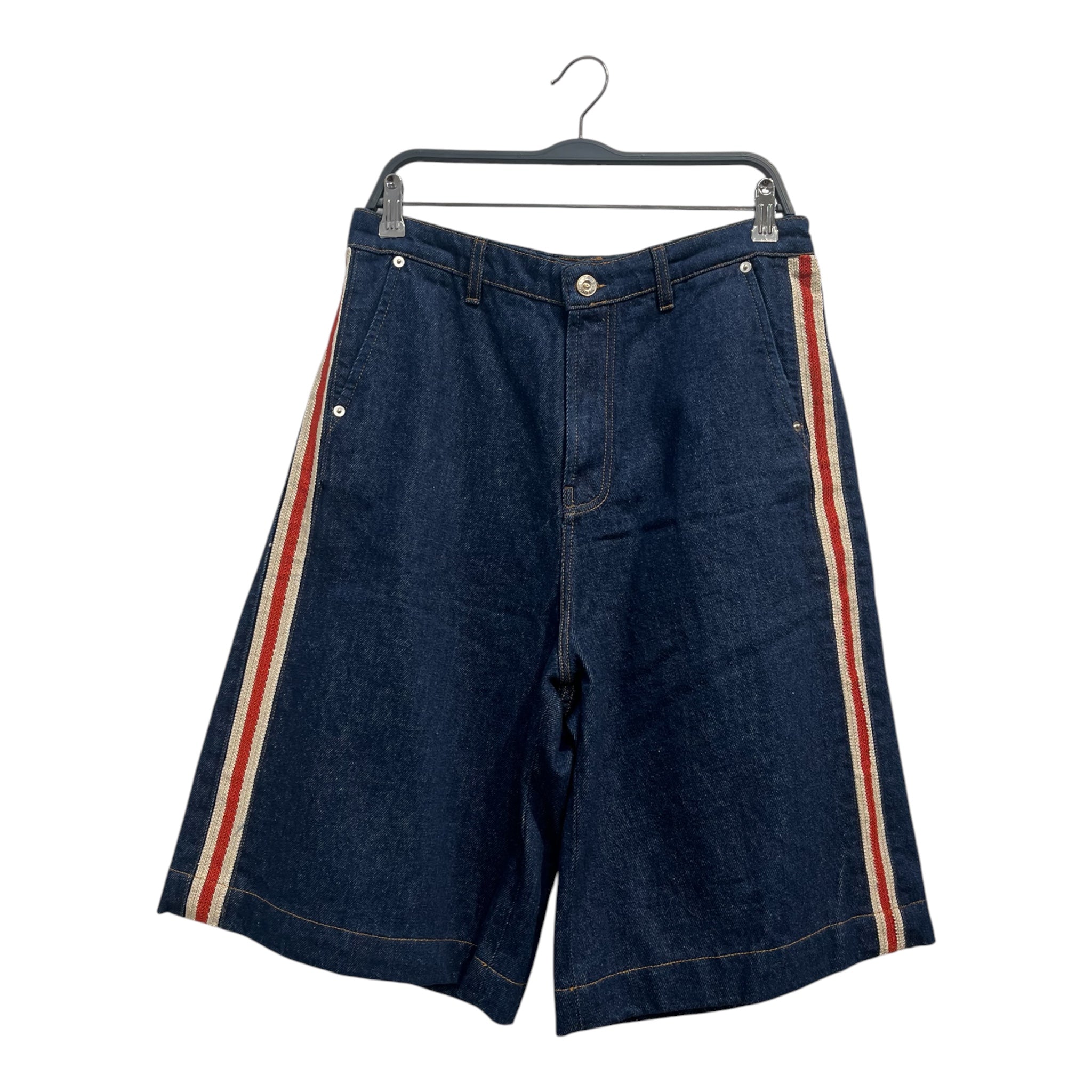 WALES BONNER/Shorts/32/Cotton/BLU/SIDE STITCH STRIPES view 1