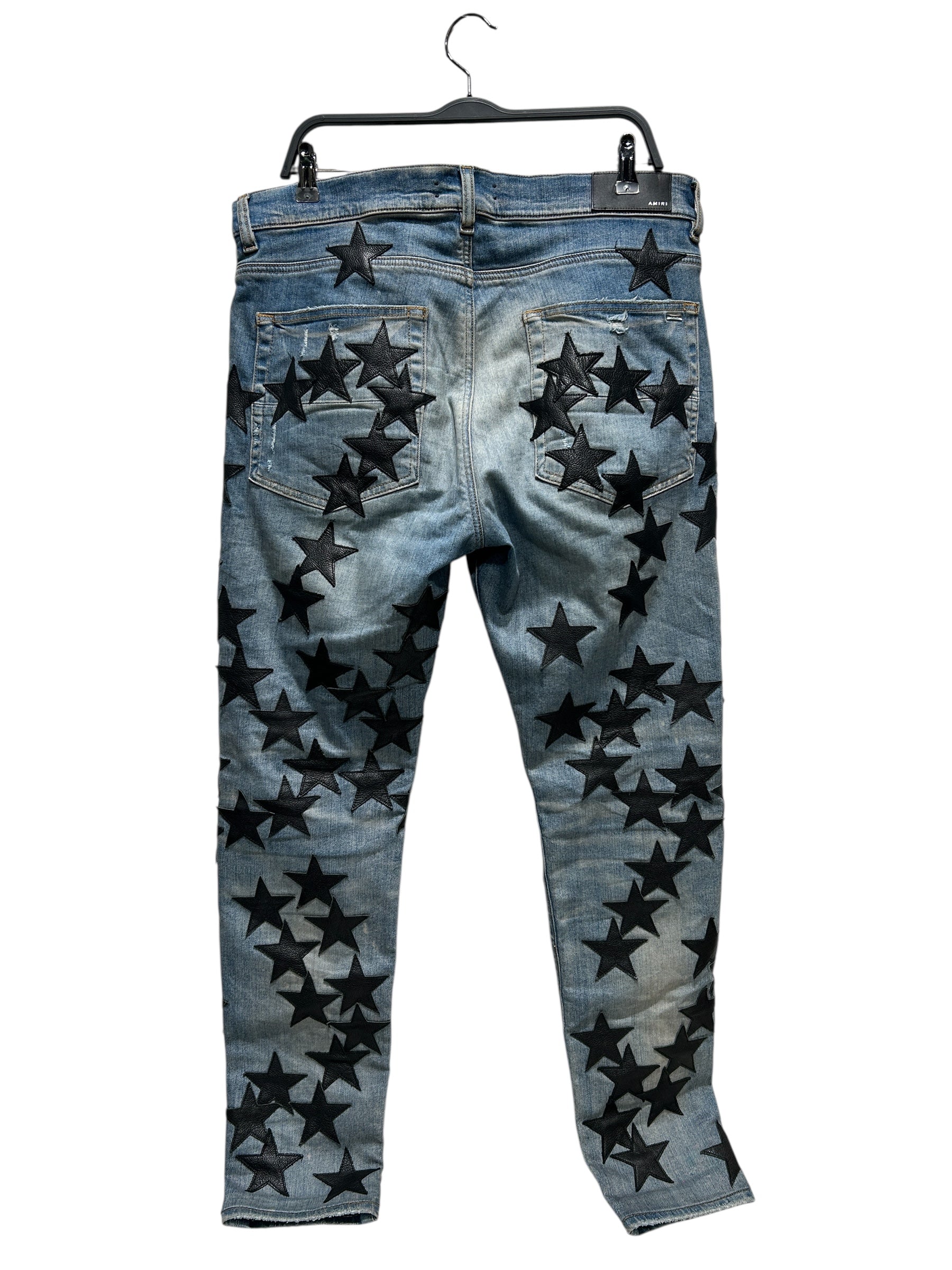 AMIRI/Skinny Pants/36/Denim/BLU/all over leather stars view 2