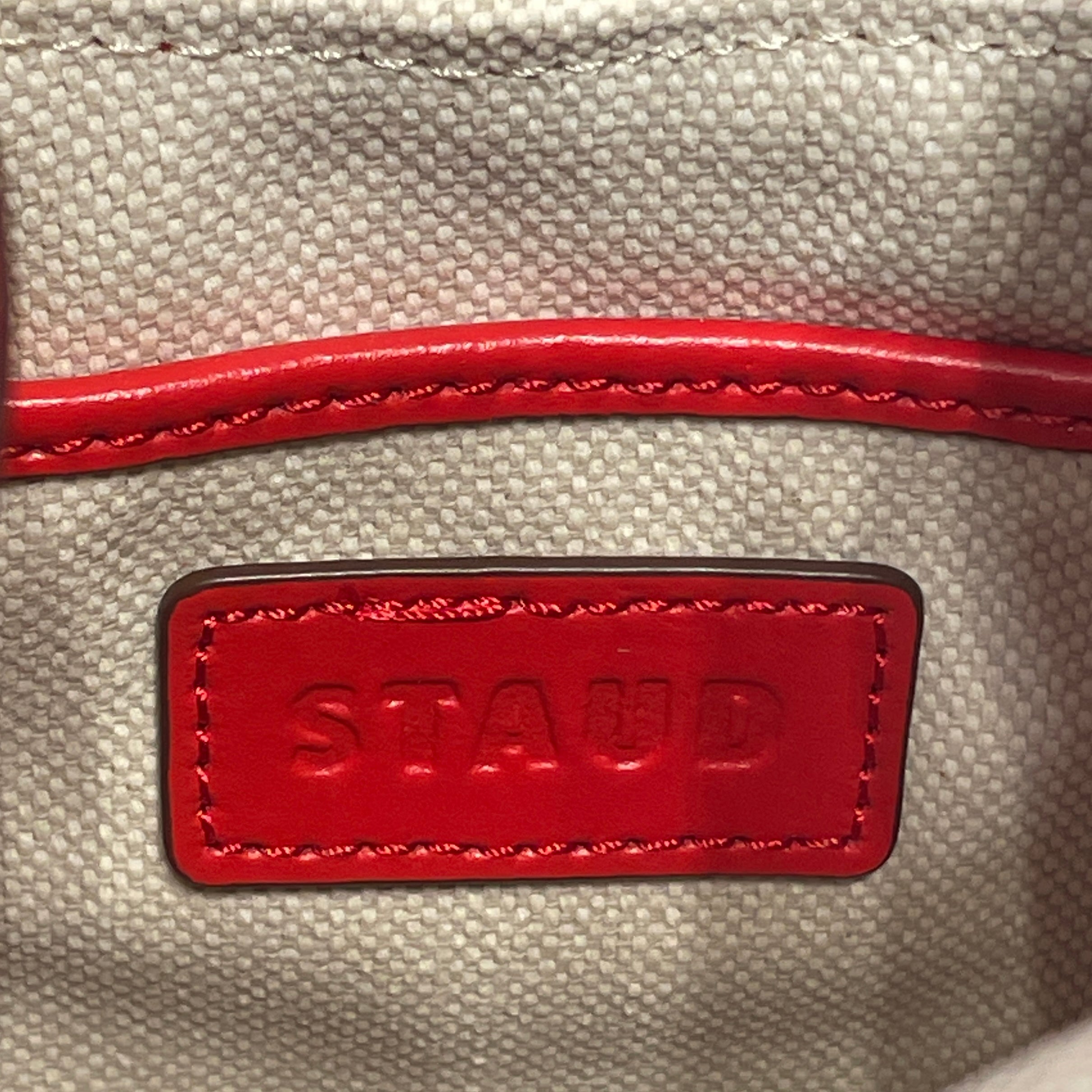 STAUD/Pouch/Leather/RED/agnes bucket bag view 5