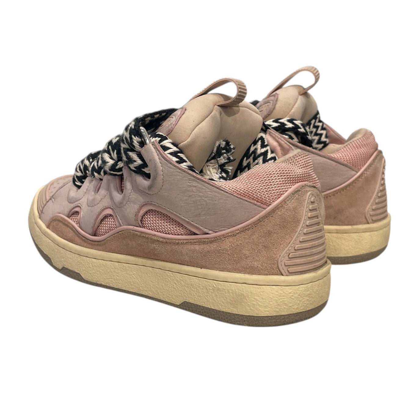 LANVIN/Low-Sneakers/US 6/Leather/PNK/CURB ZIGZAG SHOELACE view 2