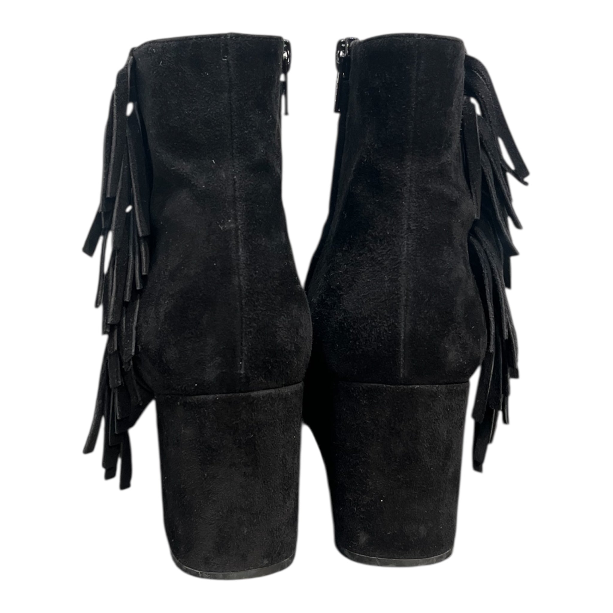 SAINT LAURENT/Booties/EU 38.5/Suede/BLK/FRINGE BOOT view 4