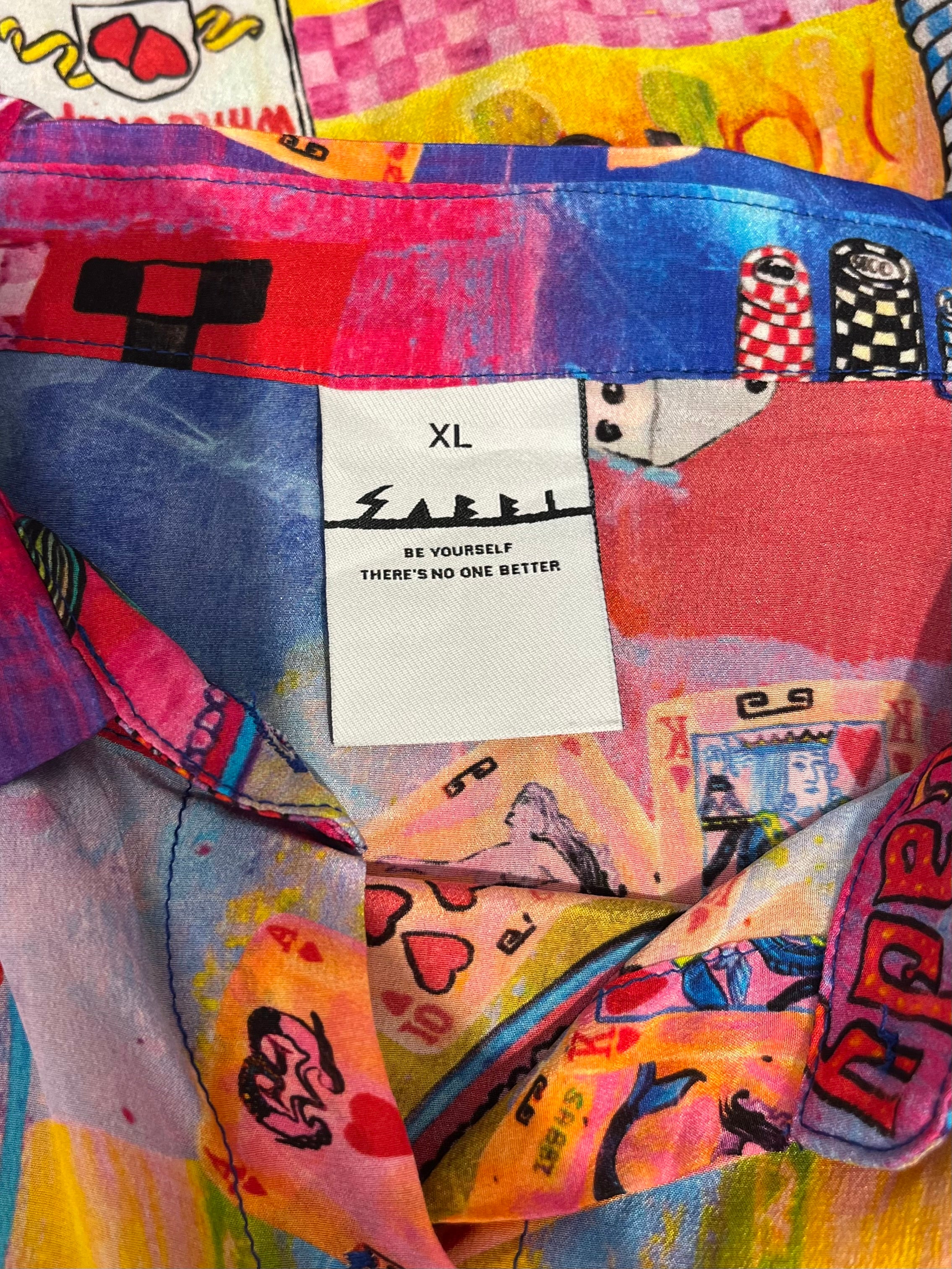 SABBI/SS Blouse/XL/All Over Print/Silk/MLT/VEGAS-WATERCOLOR view 3