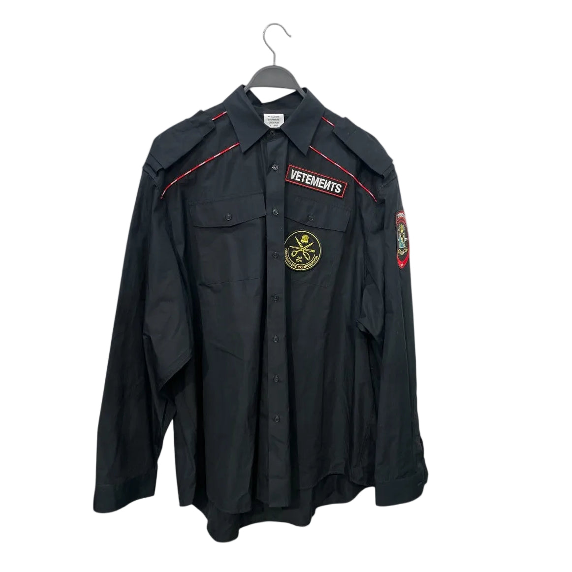 VETEMENTS/LS Shirt/L/Cotton/BLK/Graphic/Dressmakers Police Uniform view 1