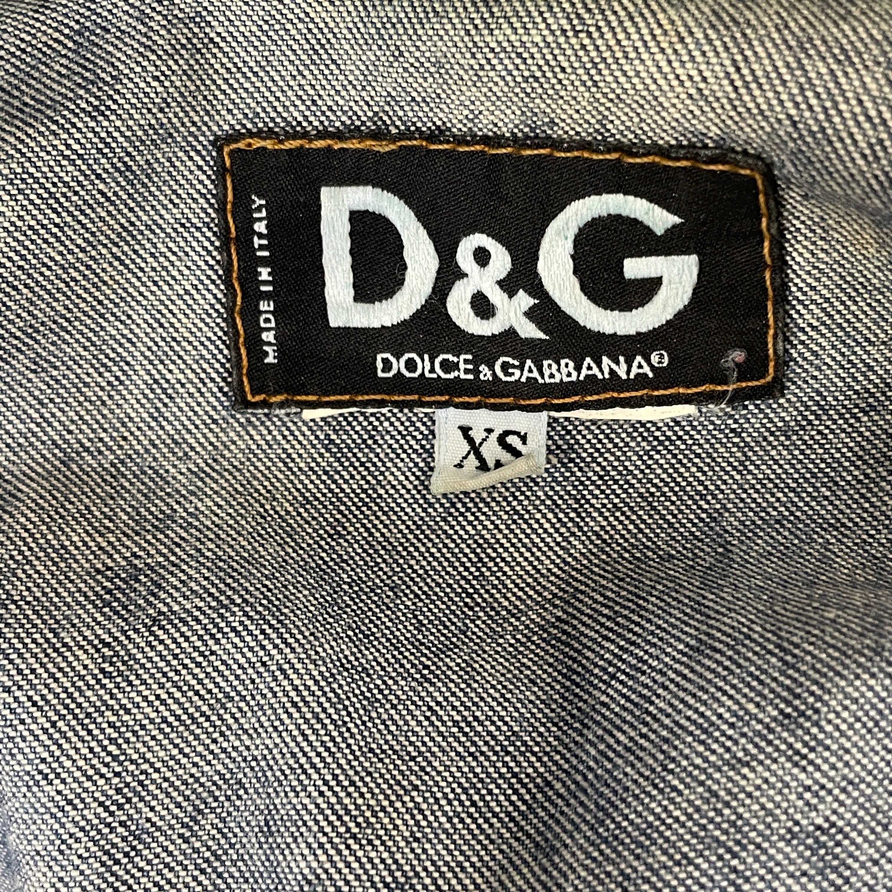 DOLCE&GABBANA/Jacket/XS/All Over Print/Denim/BLU/Single Breasted/ view 3