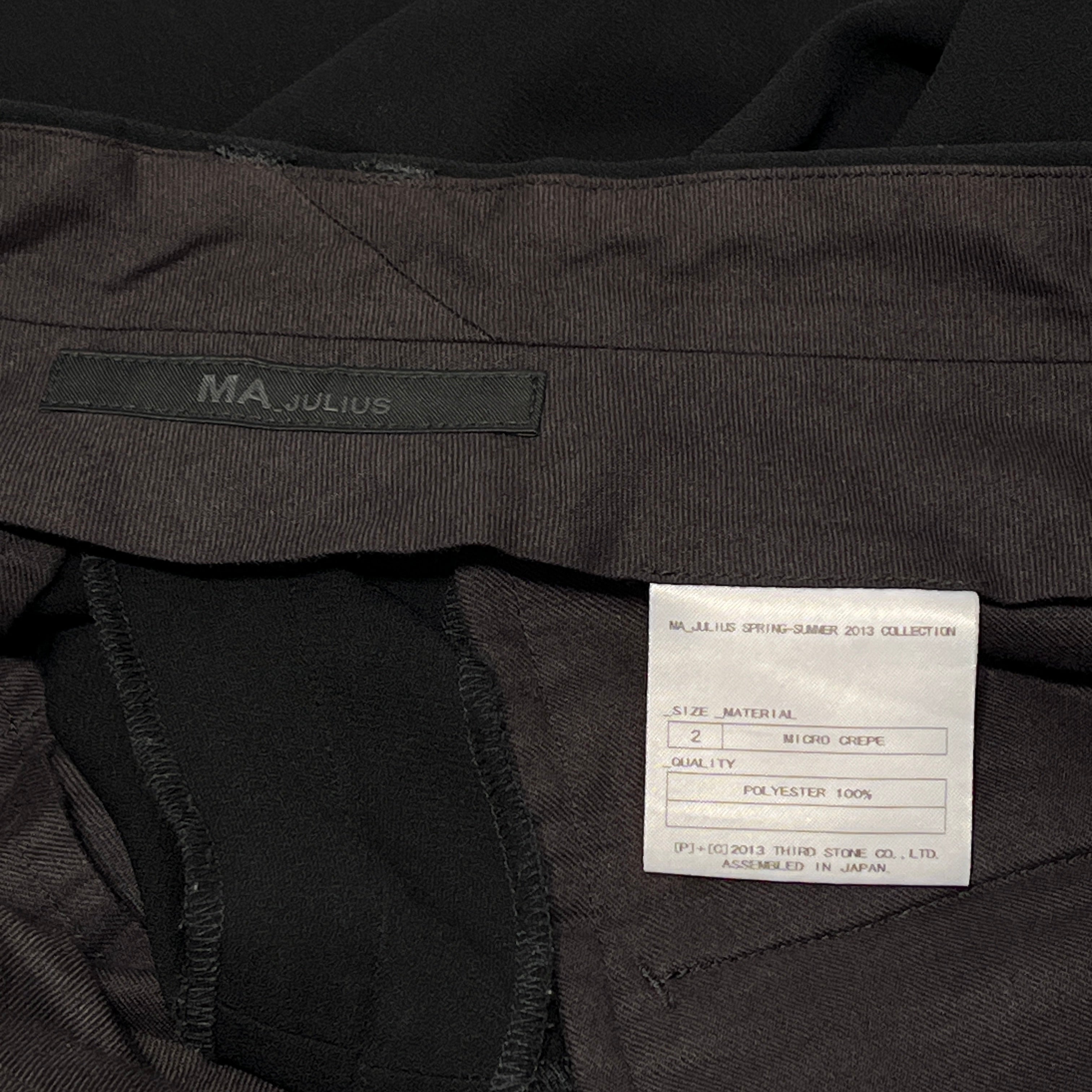 MA JULIUS/Pants/2/Nylon/BLK/wide leg slacks view 7