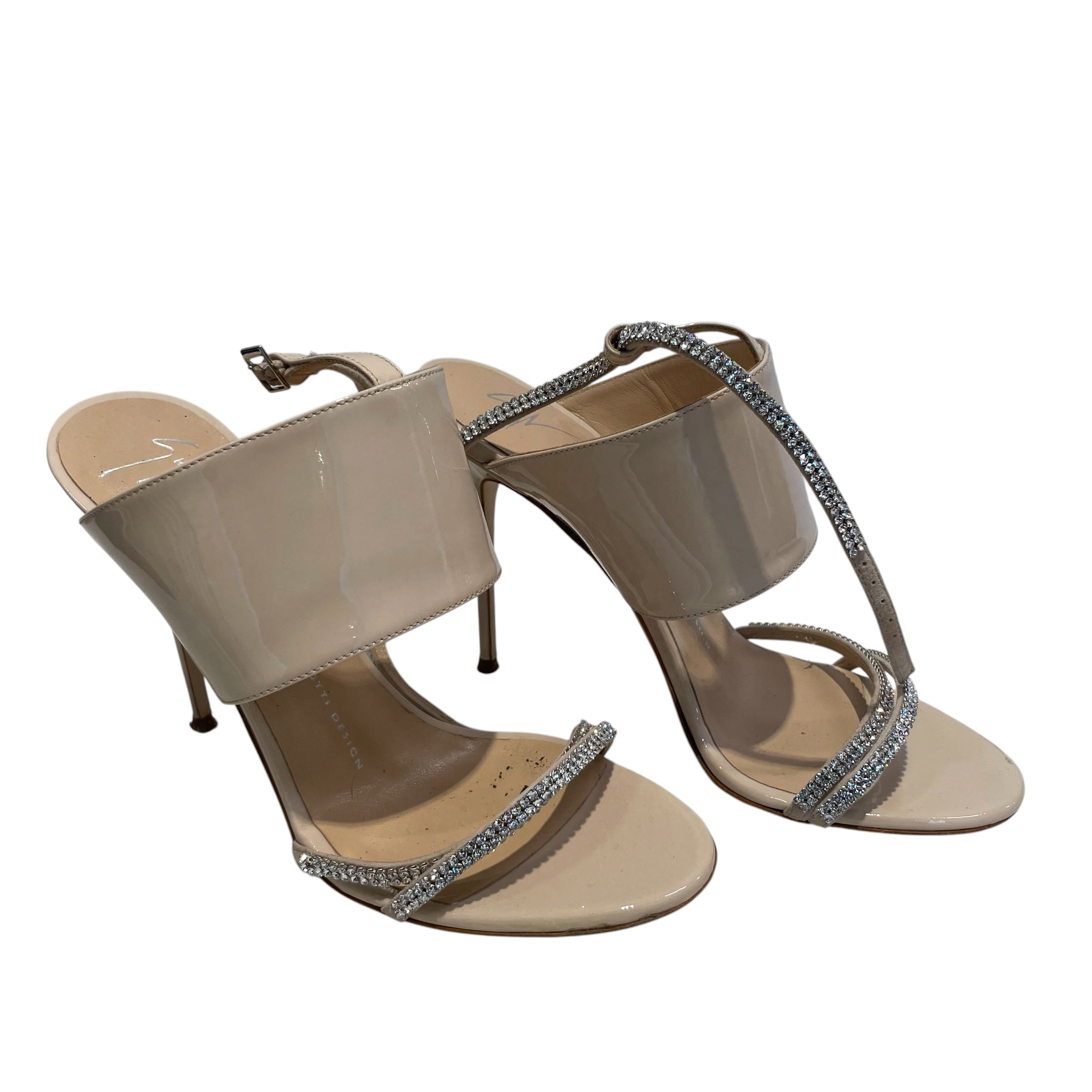 GIUSEPPE ZANOTTI DESIGN/Heels/EU 39/BEG/diamond strap/sil hardware view 1