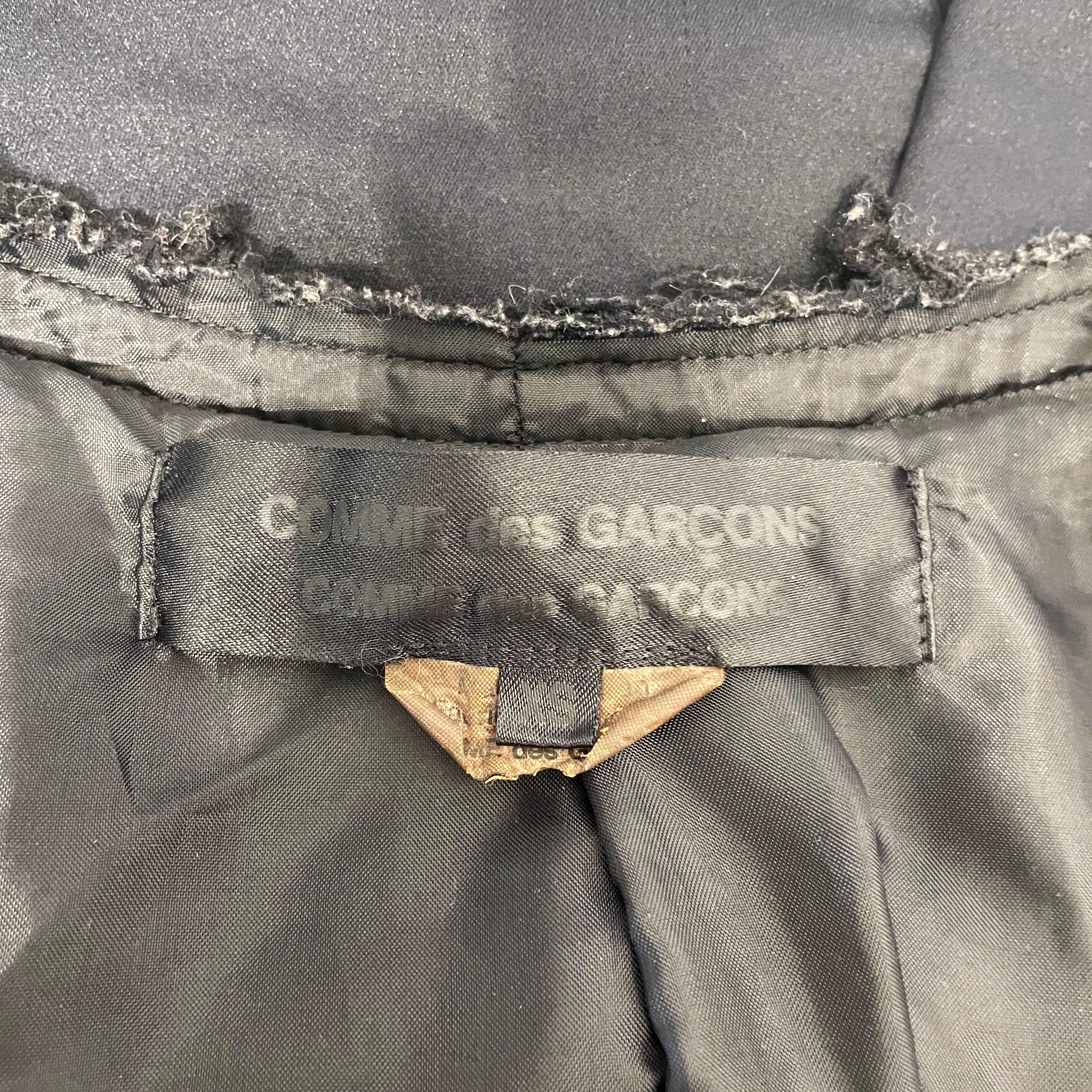 COMME des GARCONS/SS Shirt/XS/Polyester/NVY/DECONSTRUCTED RAW EDGE view 3