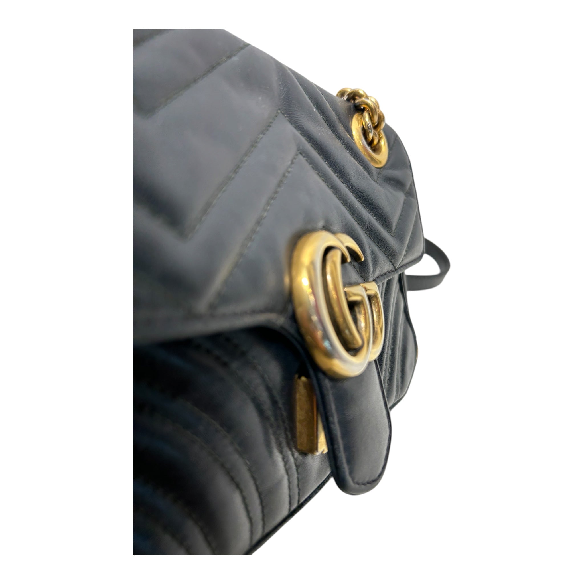 GUCCI/Bag/Leather/BLK/black maromon bag view 6