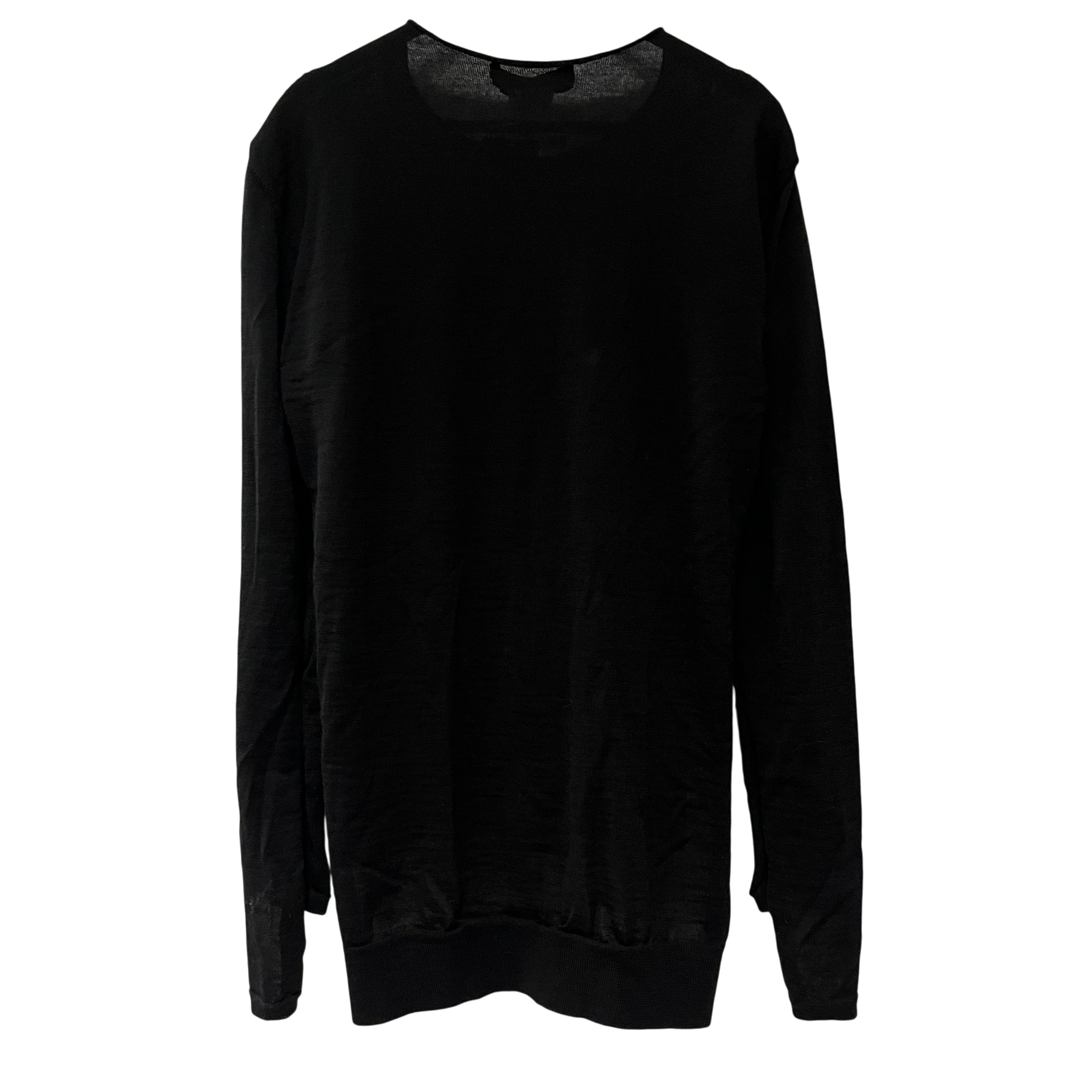 BLACK COMME des GARCONS/Sweater/S/Wool/BLK/asymetrical front/back + tags view 2