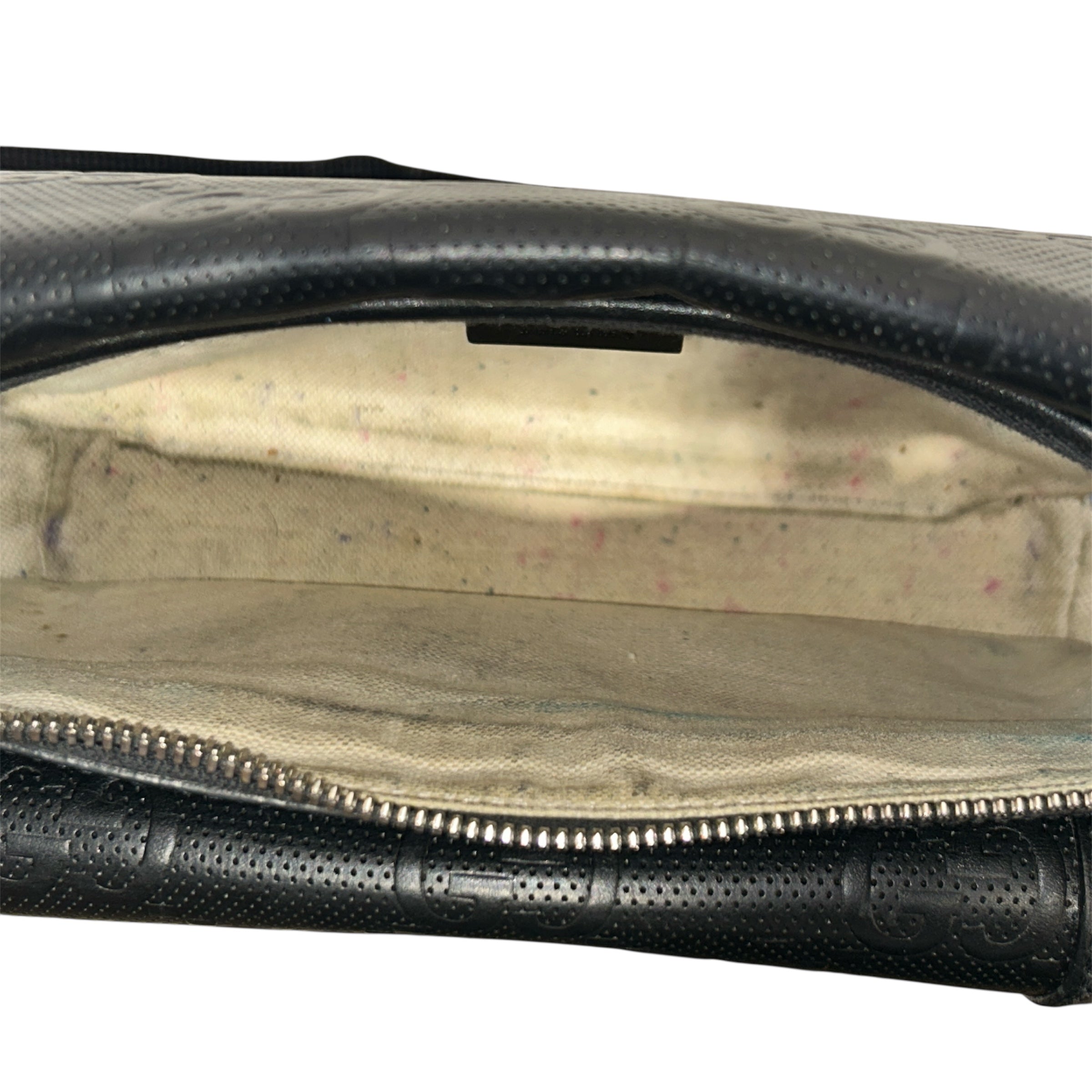 GUCCI/Fanny Pack/Monogram/Leather/BLK/Jumbo GG Embossed Pocket Belt view 5