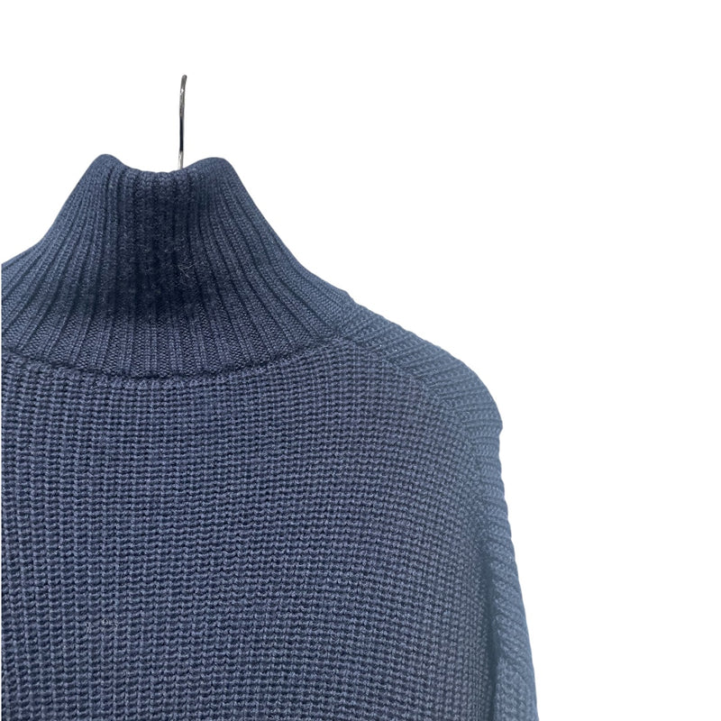 BALENCIAGA/Heavy Cardigan/XS/Stripe/Wool/NVY/GREY/MAROON 1/4 ZIP