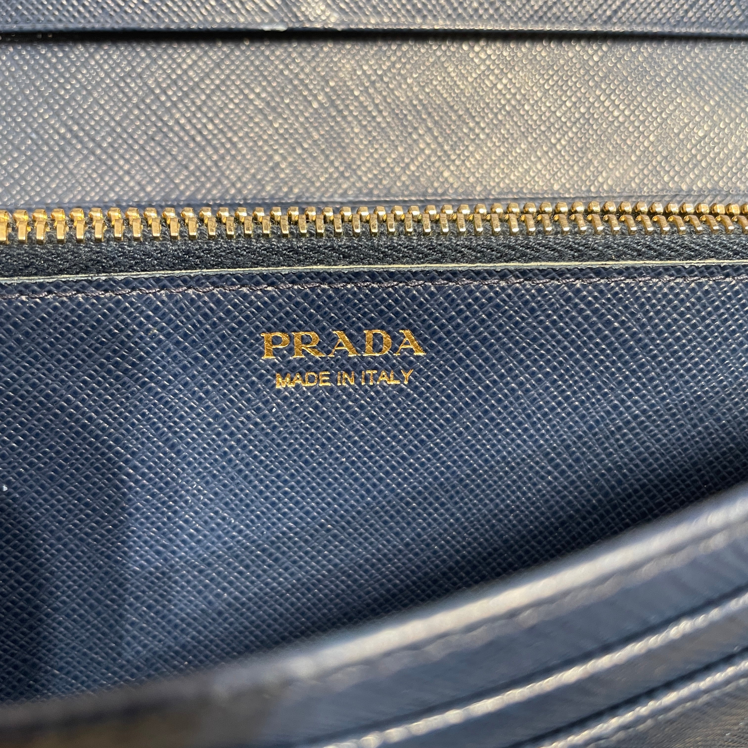 PRADA/Long Wallet/S/Leather/NVY/ view 3