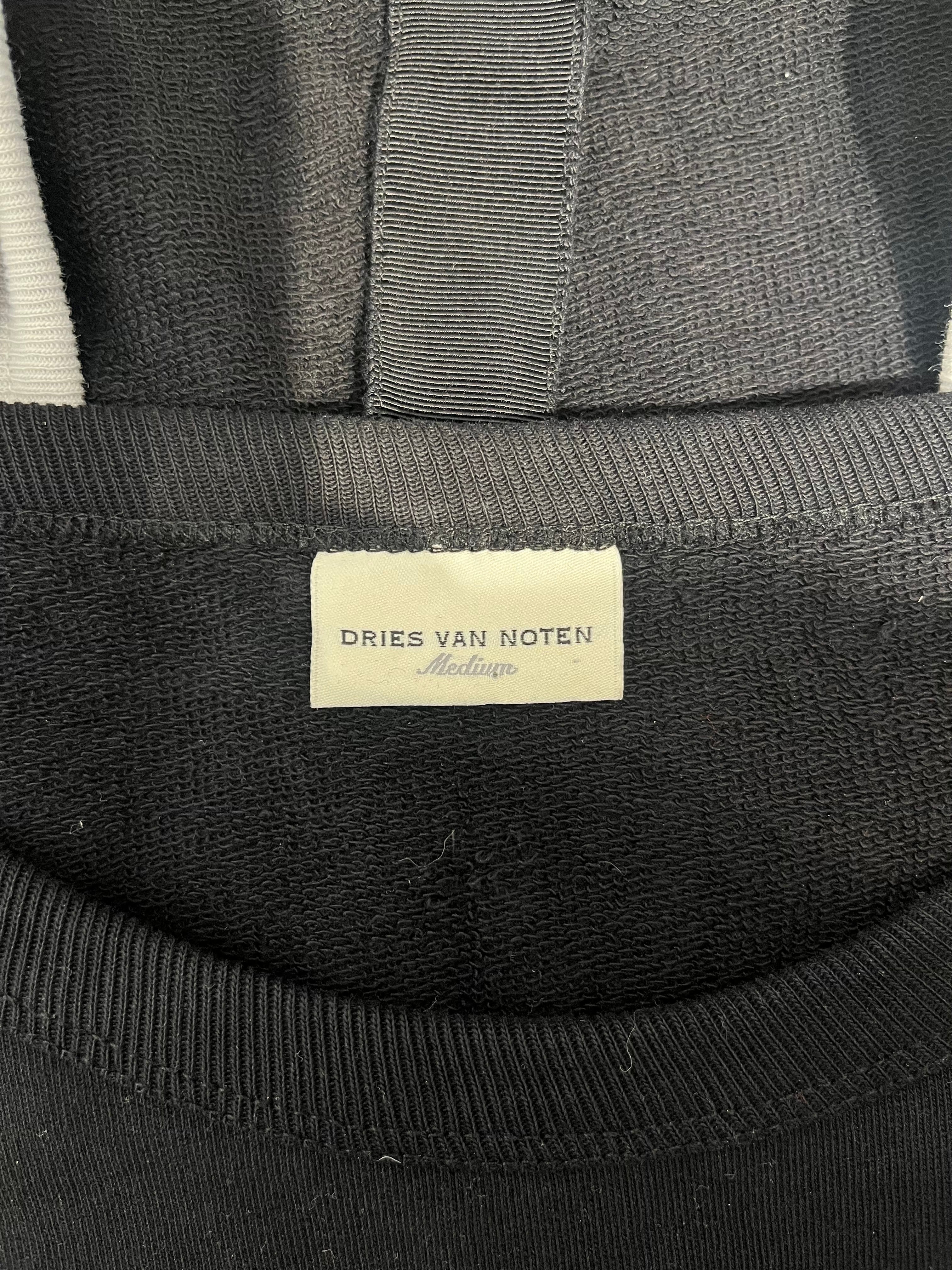 DRIES VAN NOTEN/Cut & Sew/M/Cotton/BLK/BACKLESS TIED SWEATSHIRT TEE view 3