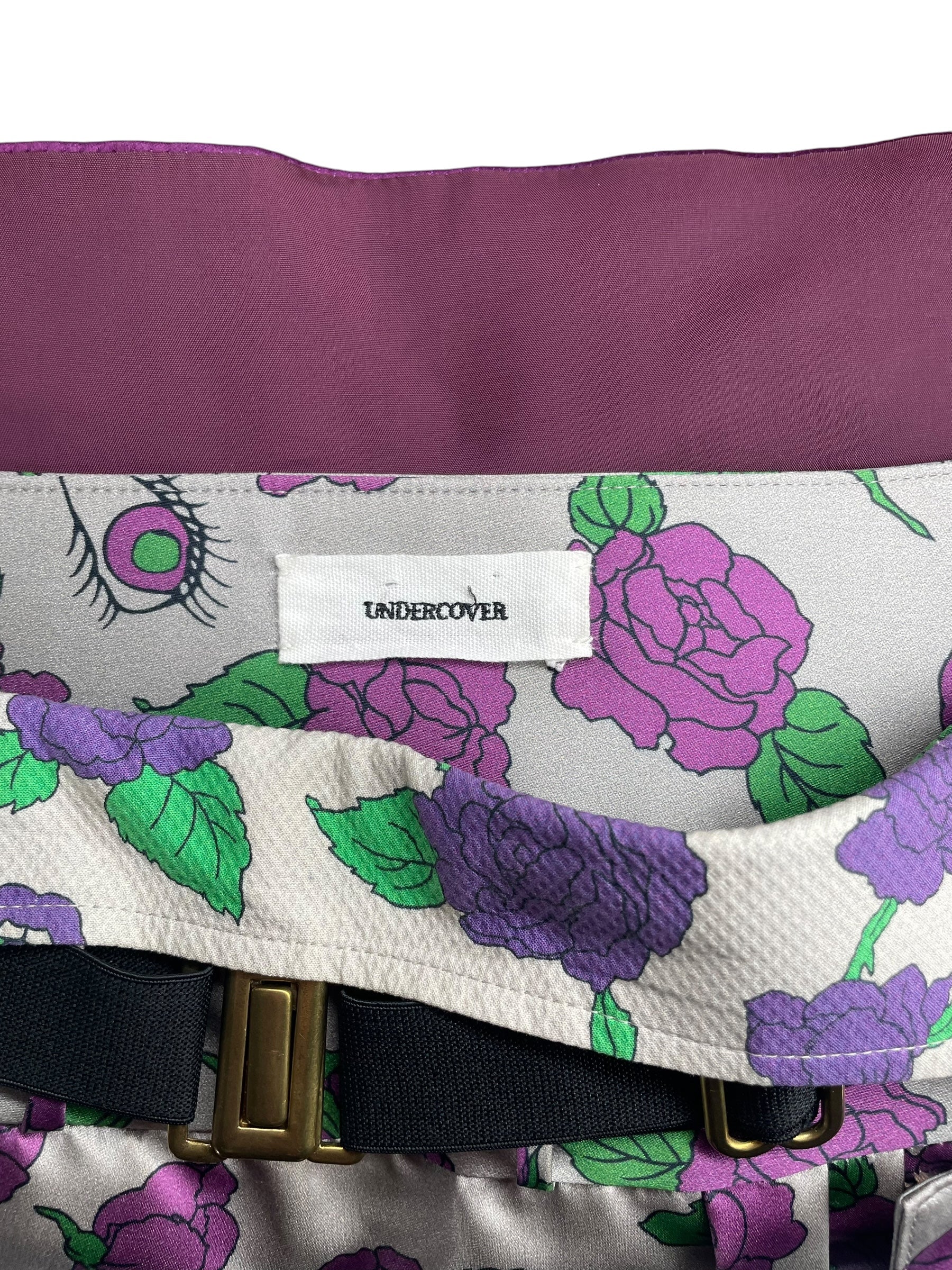 UNDERCOVER/Skirt/2/Floral Pattern/Silk/BRW/PURPLE FLORAL BUCKLE SKRT view 5