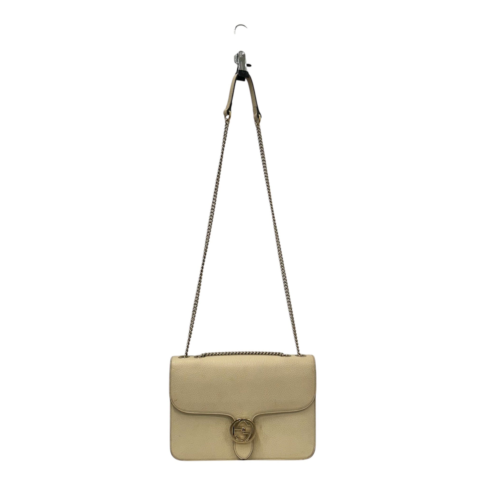 GUCCI/Cross Body Bag/Leather/CRM/GG INTERLOCKING view 1