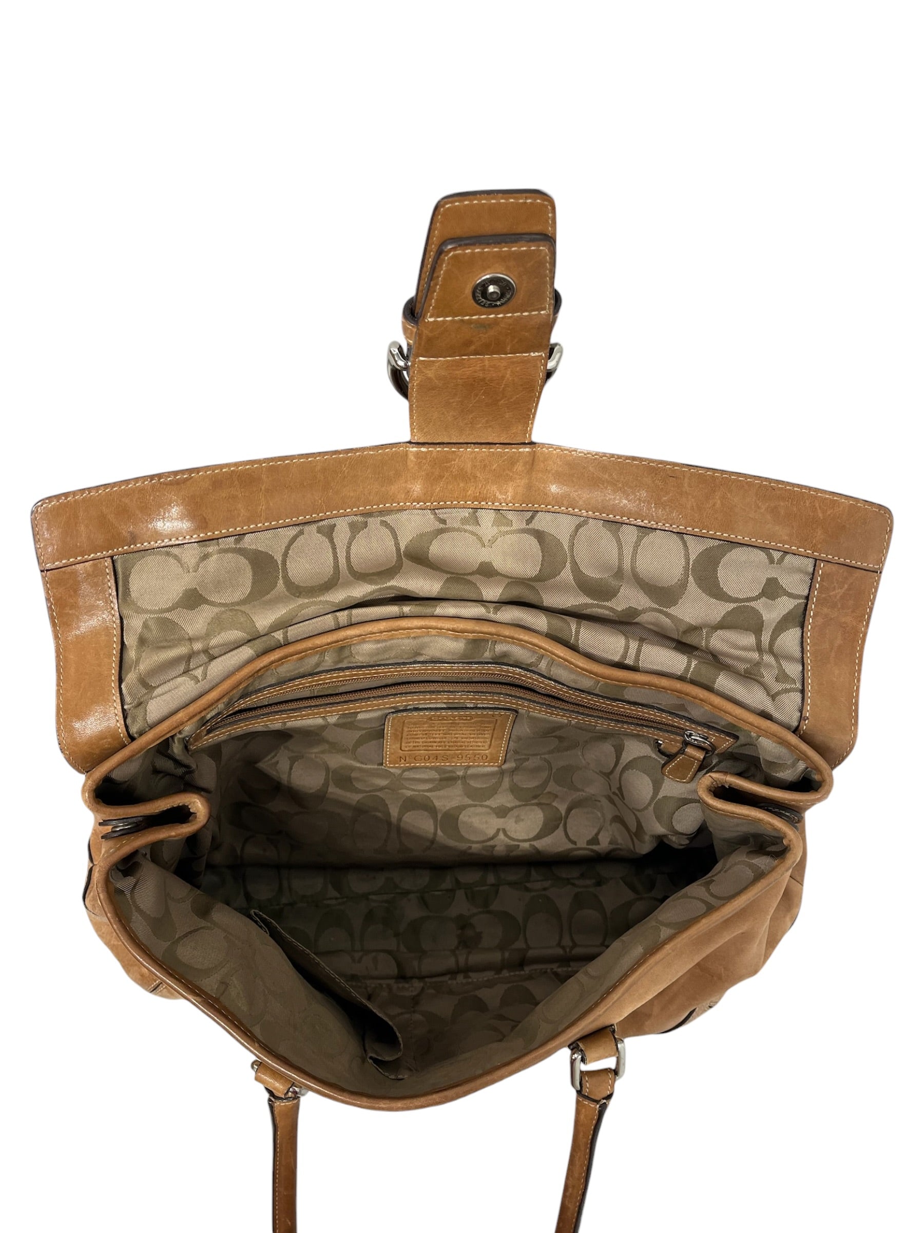 COACH/Bag/Leather/BRW/SILVER BUCKLE FOLD CLOSURE view 4
