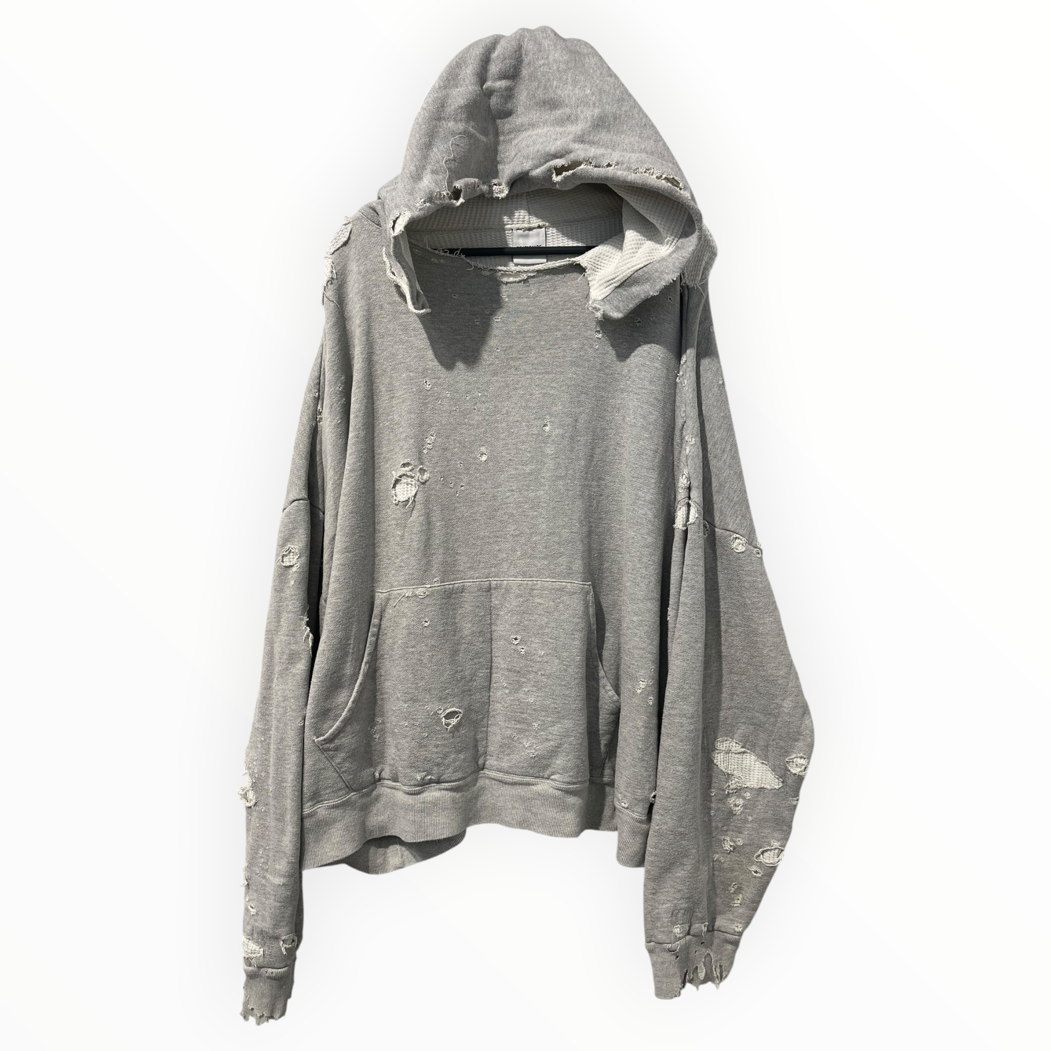 READYMADE/Hoodie/L/Cotton/GRY/THERMAL LINED THRASHED HOODIE view 1