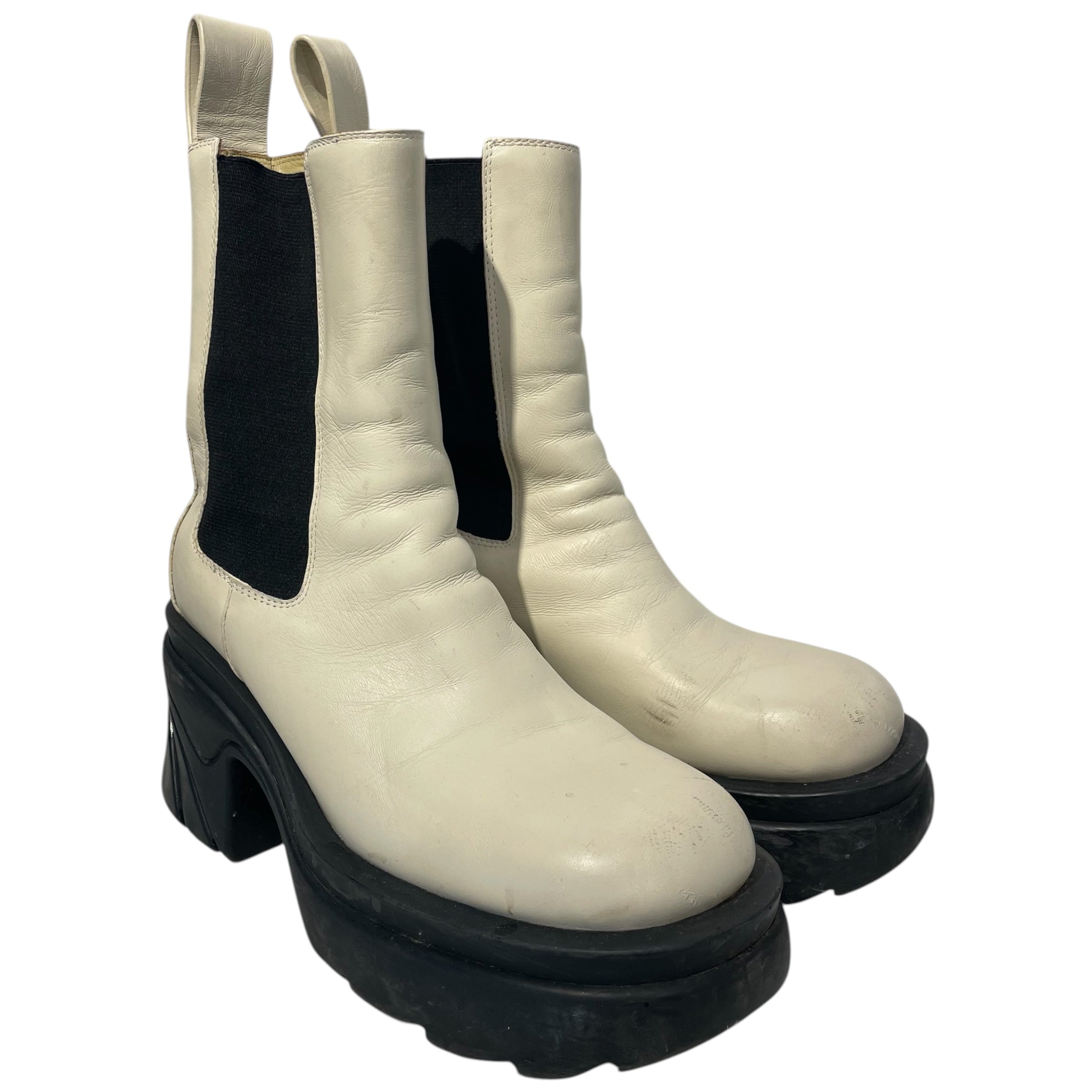 BOTTEGA VENETA/Chelsea Boots/Leather/WHT/B&W view 1