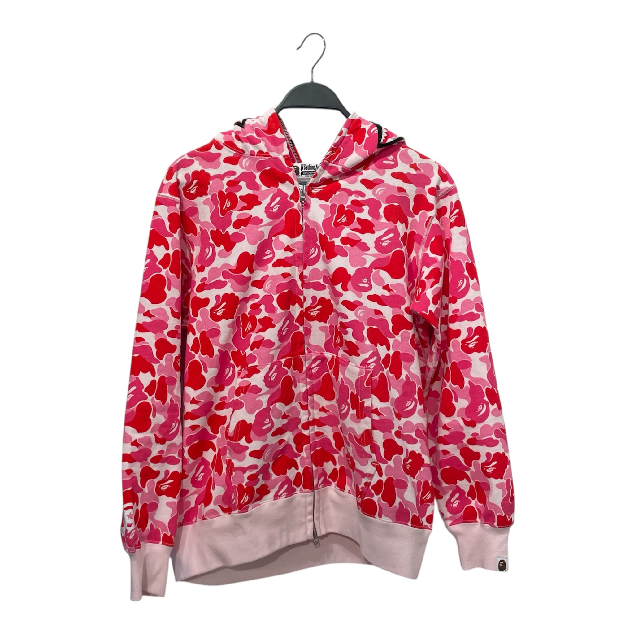 A BATHING APE/Zip Up Hoodie/M/All Over Print/Cotton/PNK/abc camo shark full zip up view 1