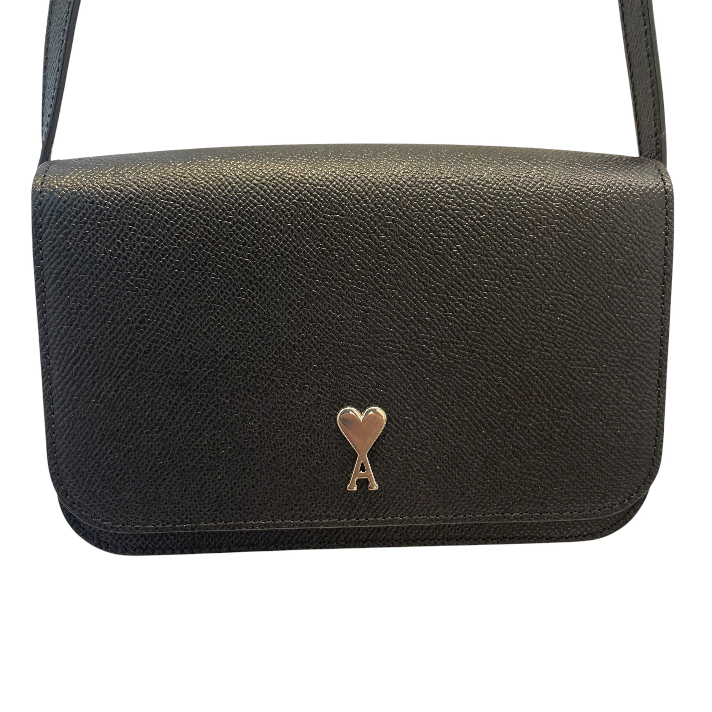 ami alexandre mattiussi/Cross Body Bag/Leather/BLK/HEART A view 3