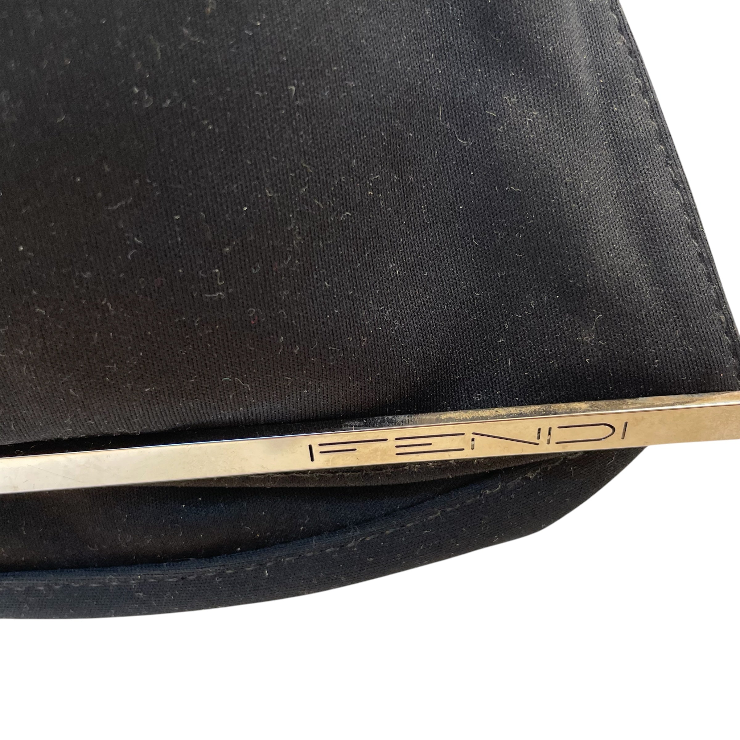 FENDI/Hand Bag/Nylon/BLK/LEATHER STRAPS/SILVR DETAIL view 3