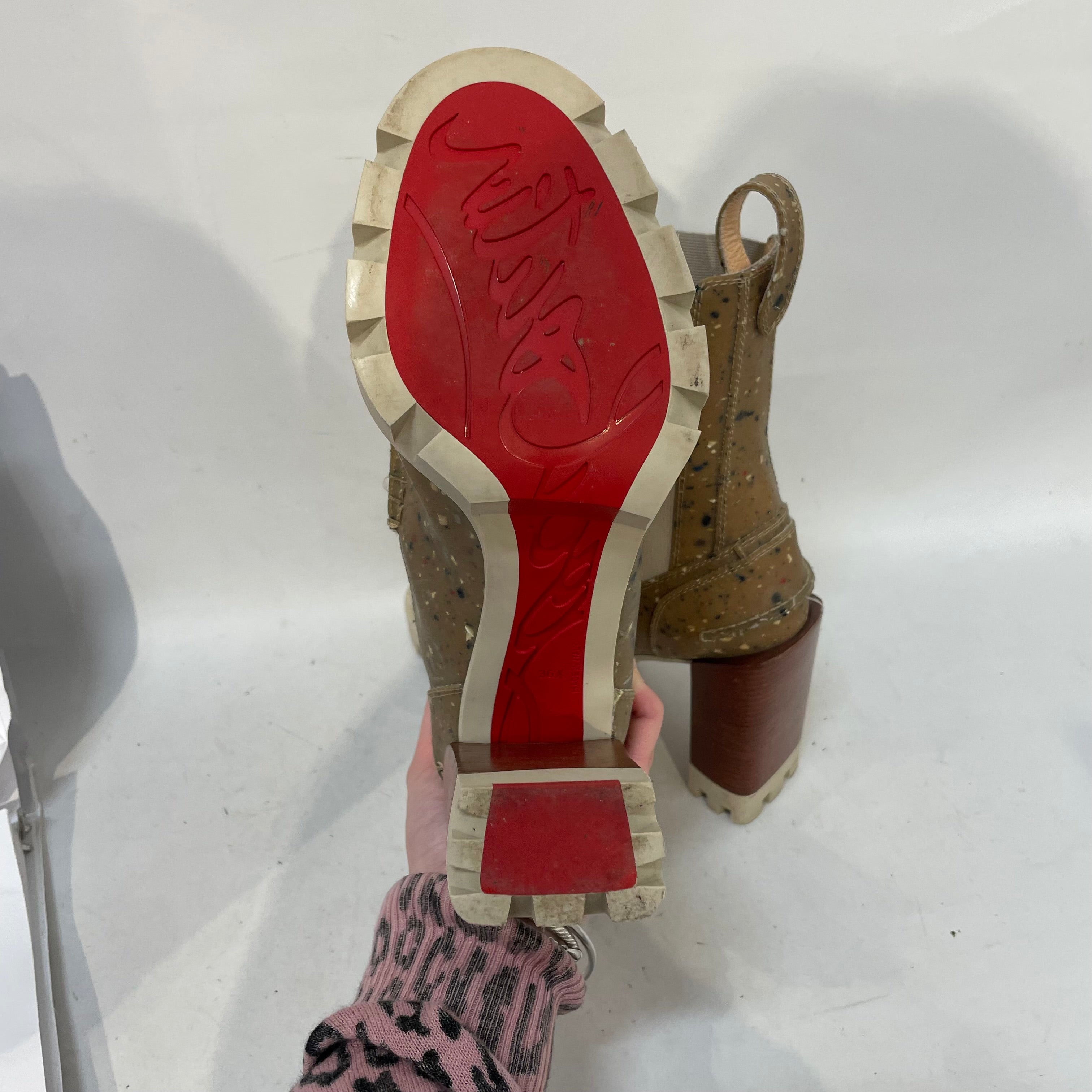 Christian Louboutin/Chelsea Boots/EU 36.5/All Over Print/Leather/MLT/"Glory" Lug-sole view 4