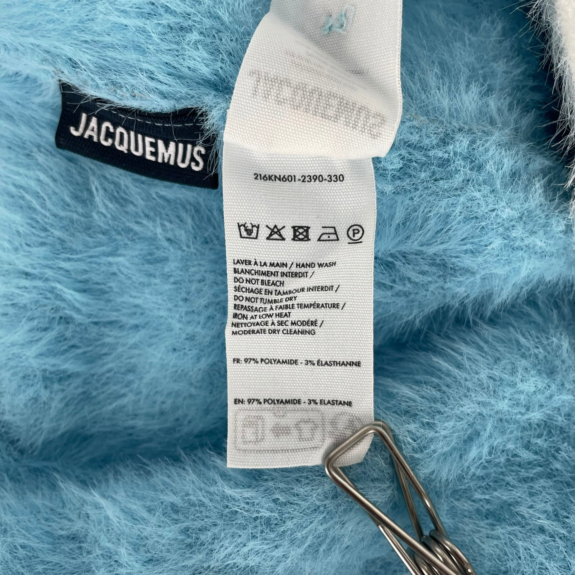 JACQUEMUS/Sweater/L/Polyester/BLU/BLUE WHITE POLO SWEATER MOHAIR view 4