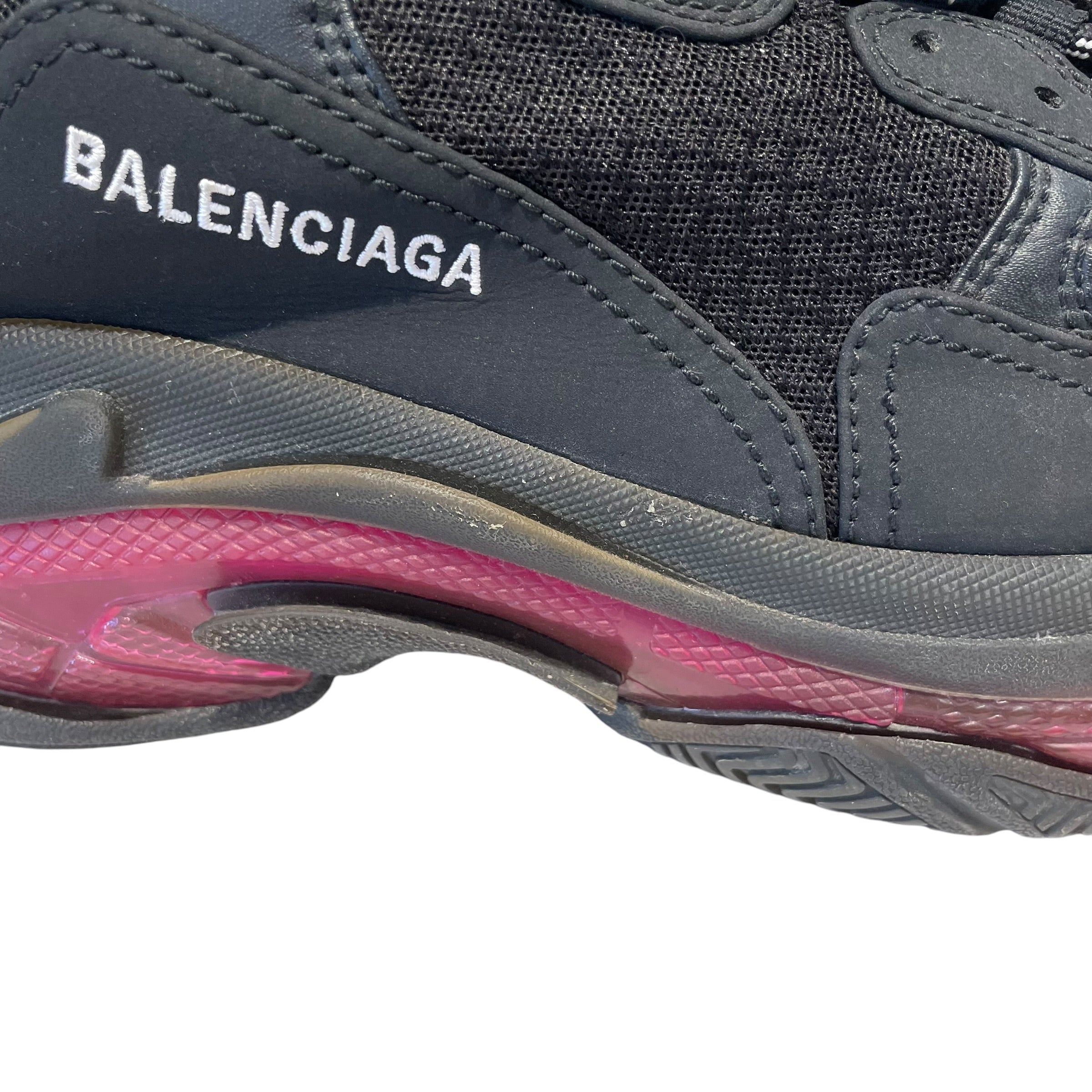 BALENCIAGA/Low-Sneakers/US 10/BLK/TRIPLE S SNEAKERS PINK SOLE view 6