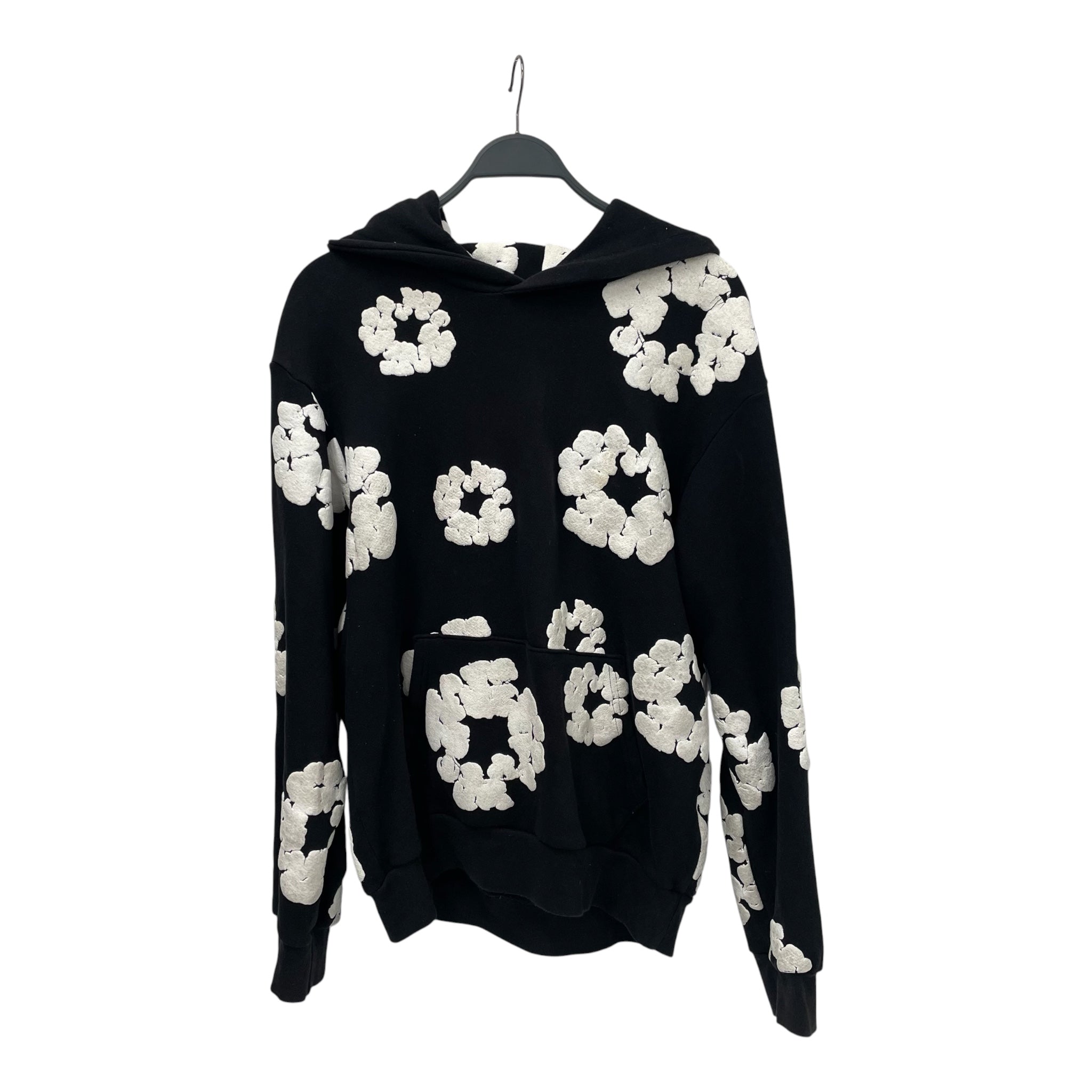 DENIM TEARS/Hoodie/M/All Over Print/Cotton/BLK/ view 1