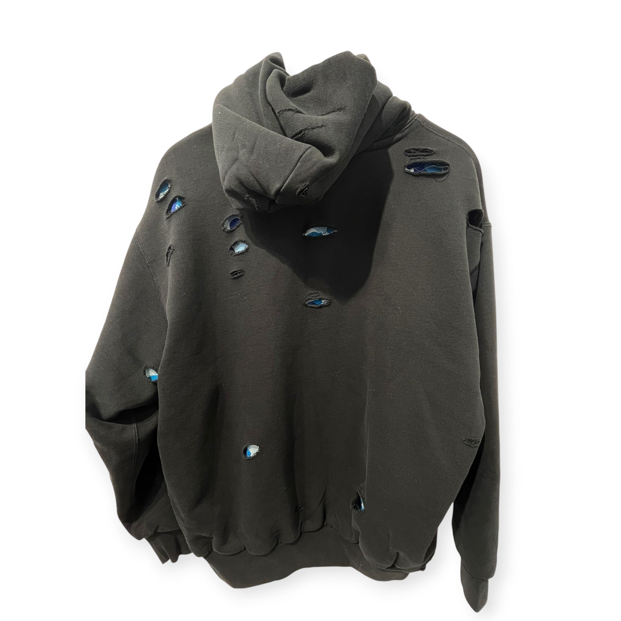 A BATHING APE/Hoodie/L/Graphic/Cotton/BLK/BLUE CAMO UNDER RIPS view 3