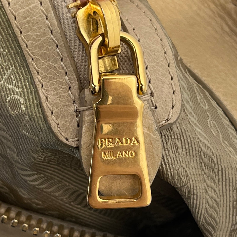 PRADA/Hand Bag/Leather/BEG/STRAP