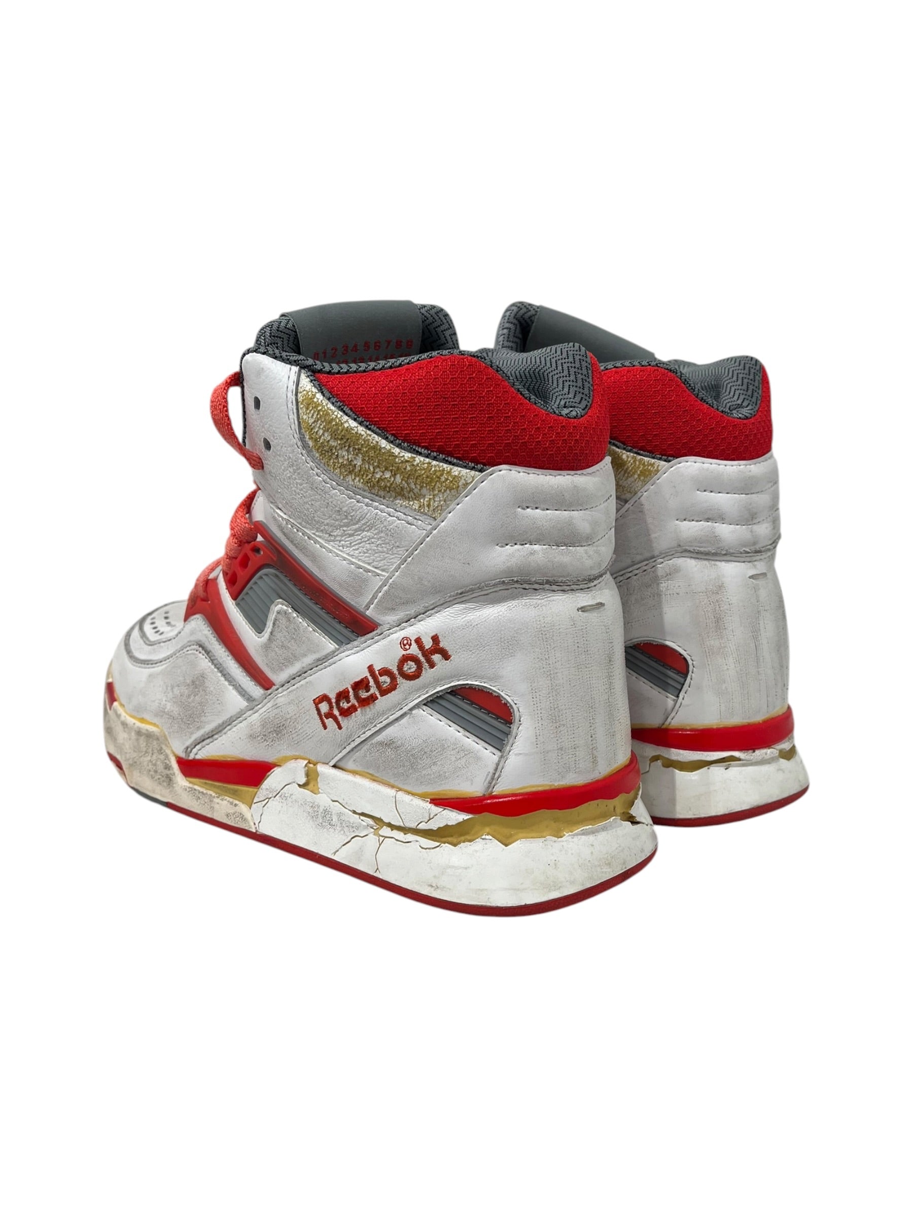 Reebok/Maison Margiela/Hi-Sneakers/US 10/Leather/WHT/MARGIELA REEBOK PUMP RED view 2