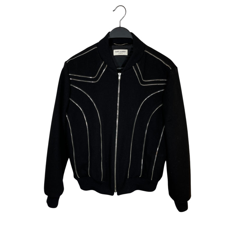 SAINT LAURENT/Jacket/50/Wool/BLK/ZIP SEAMED