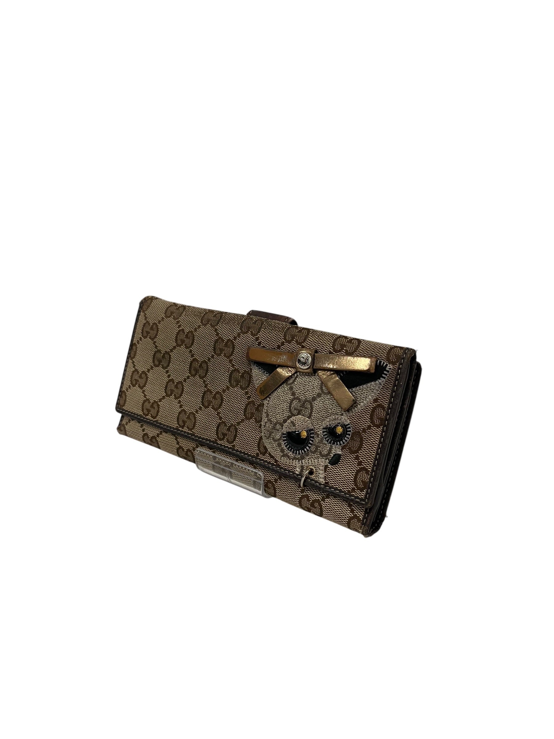 GUCCI/Trifold Wallet/Monogram/Cotton/BEG/L's/GUCCIOLI CHIHUAHU WALLET view 3