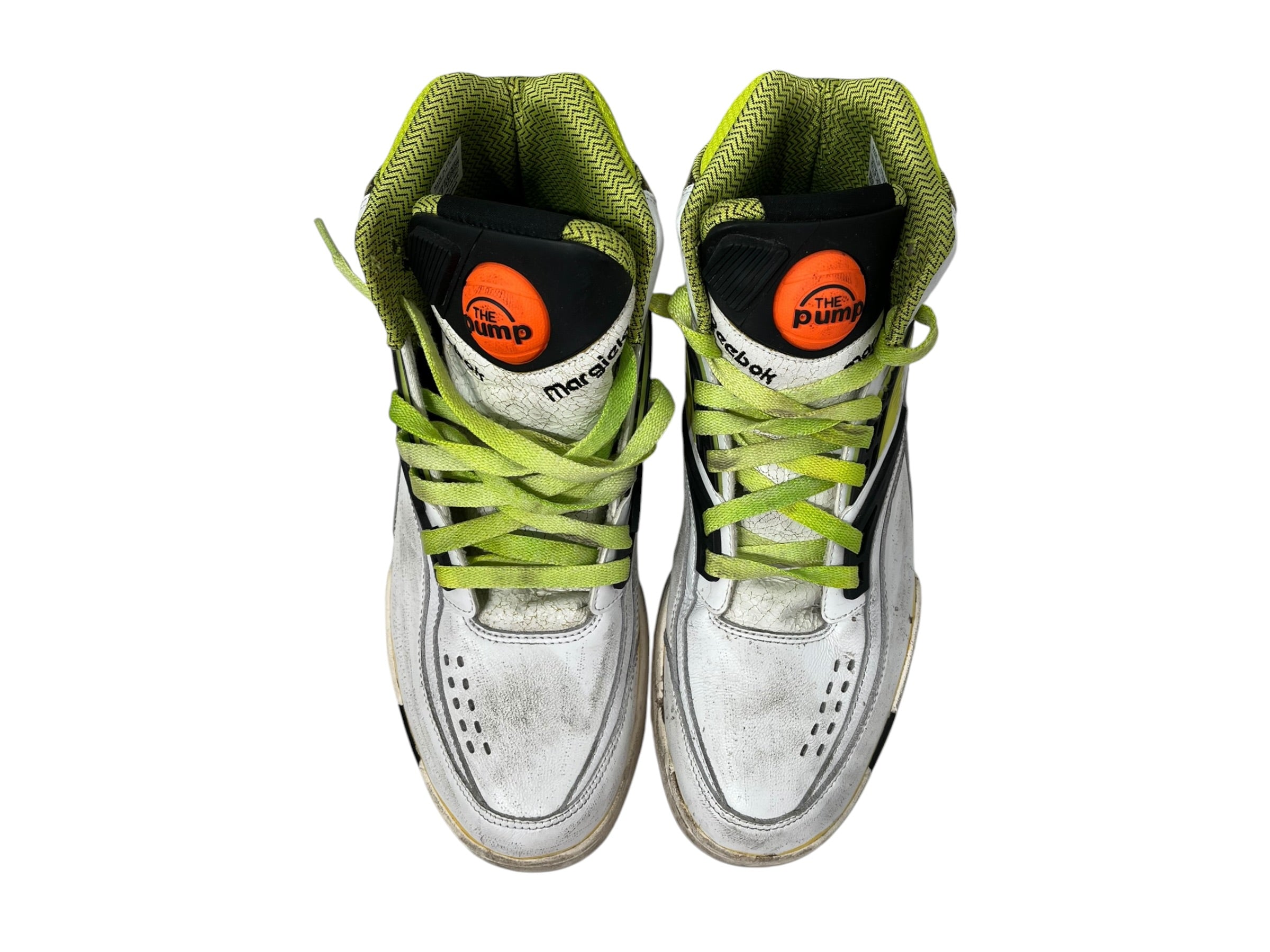 Reebok/Maison Margiela/Hi-Sneakers/US 10/Leather/WHT/MARGIELA REEBOK PUMP GRN view 5