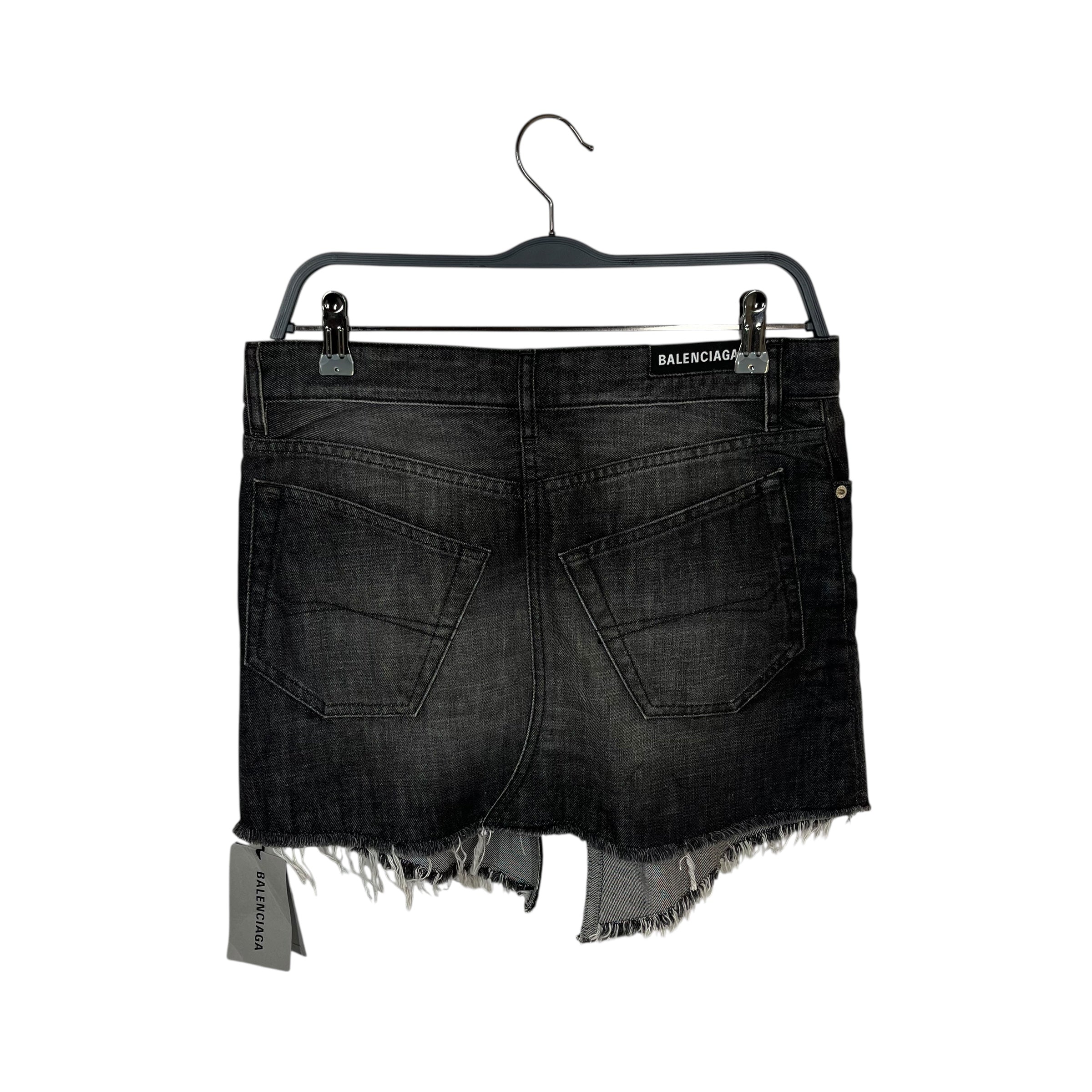 BALENCIAGA/Skirt/36/Denim/BLK/DENIM SKIRT SHORT view 2