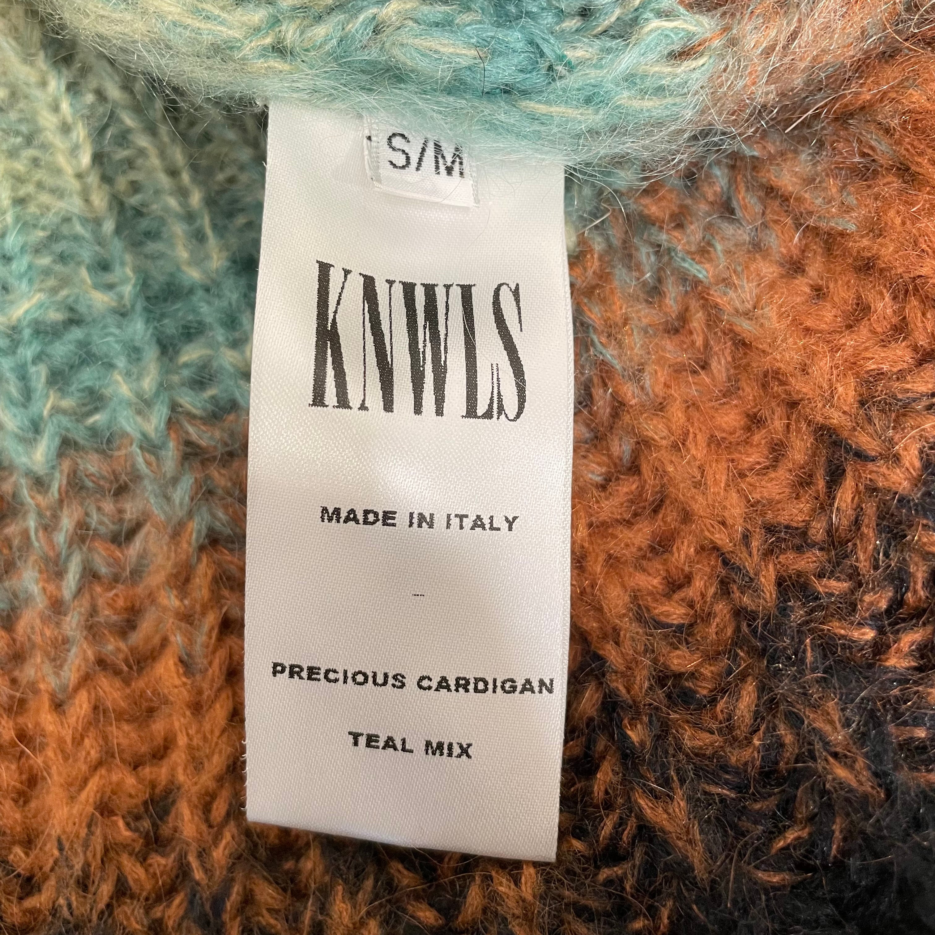 KNWLS/Cardigan/S/Stripe/Acrylic/BRW/Multicolor knit view 4