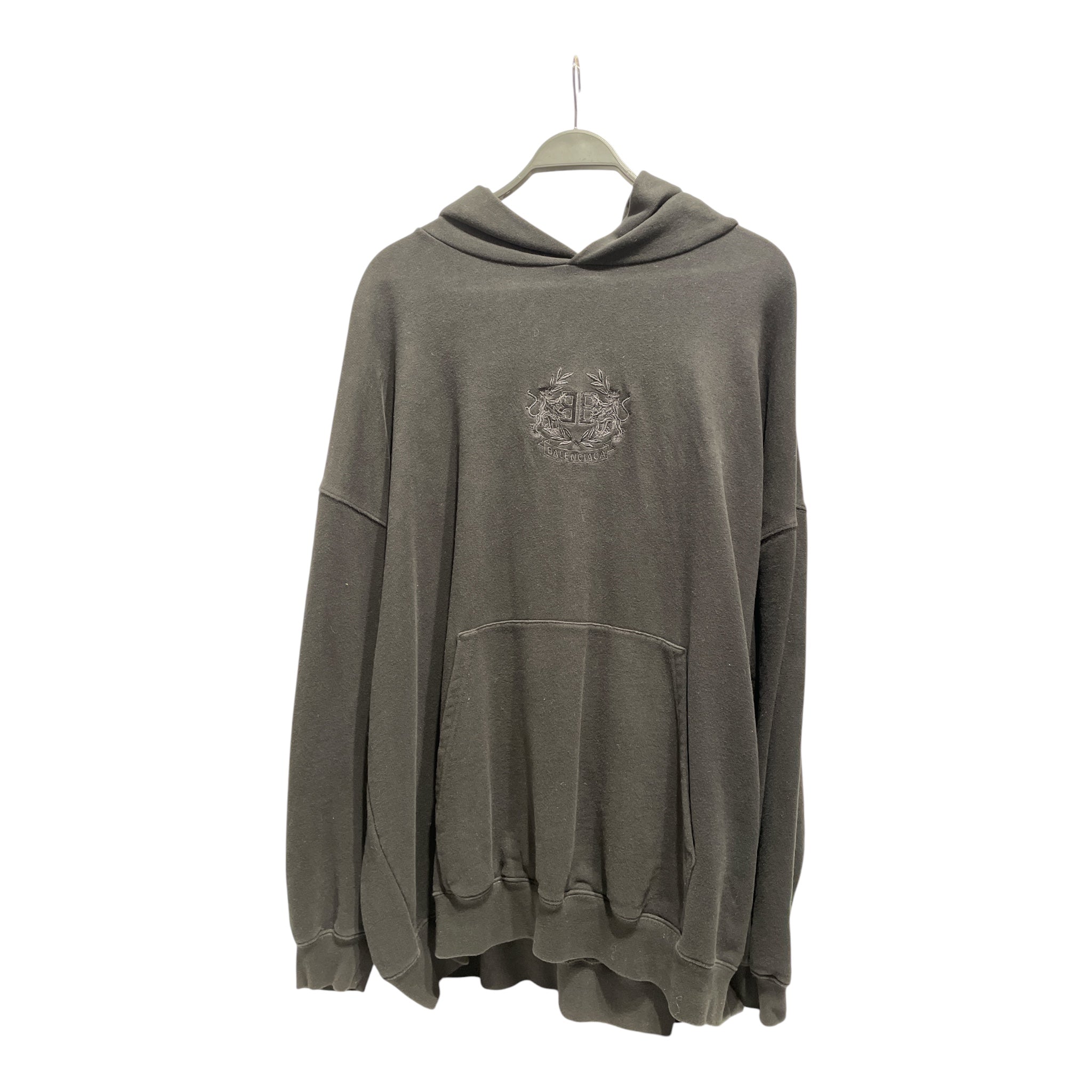 BALENCIAGA/Hoodie/M/Cotton/BLK/Oversize/CREST LOGO view 1