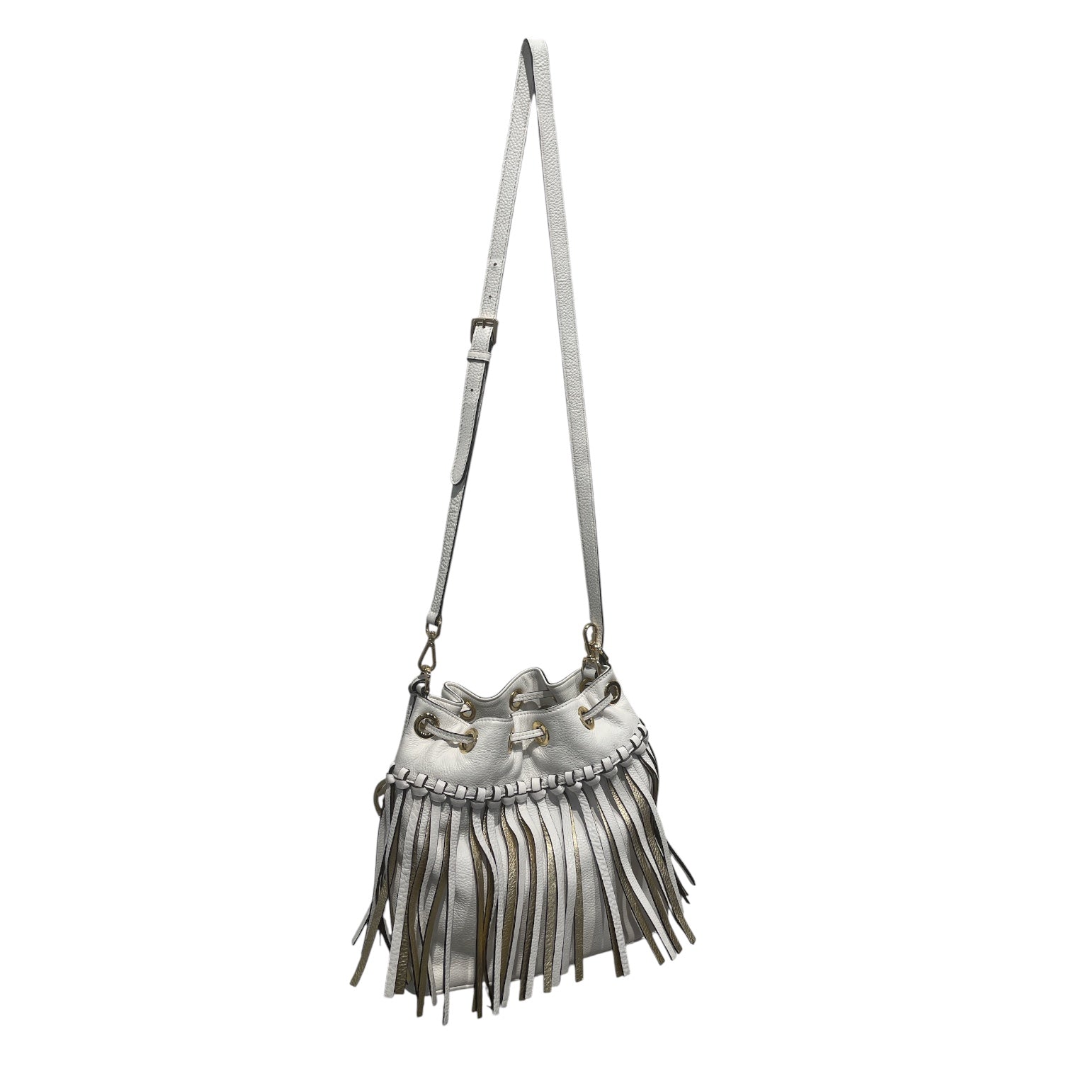 MICHAEL KORS/Hand Bag/Leather/WHT/White Christie Fringe Bag view 2