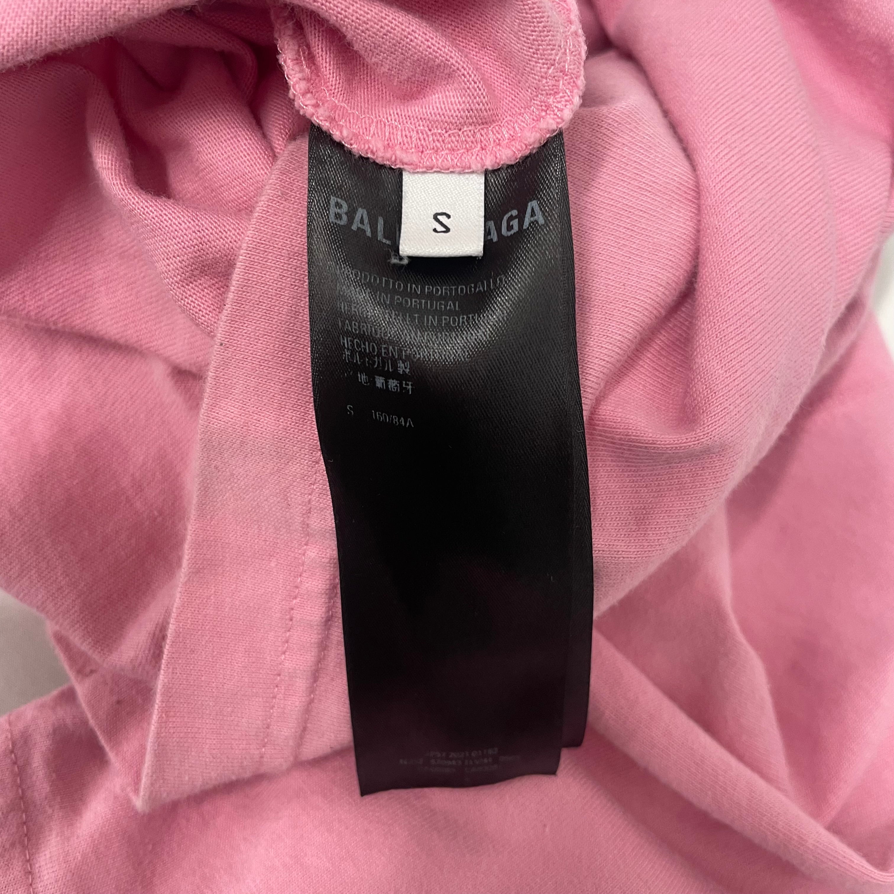 BALENCIAGA/T-Shirt/S/Cotton/PNK/BEBE RHINESTONES view 4