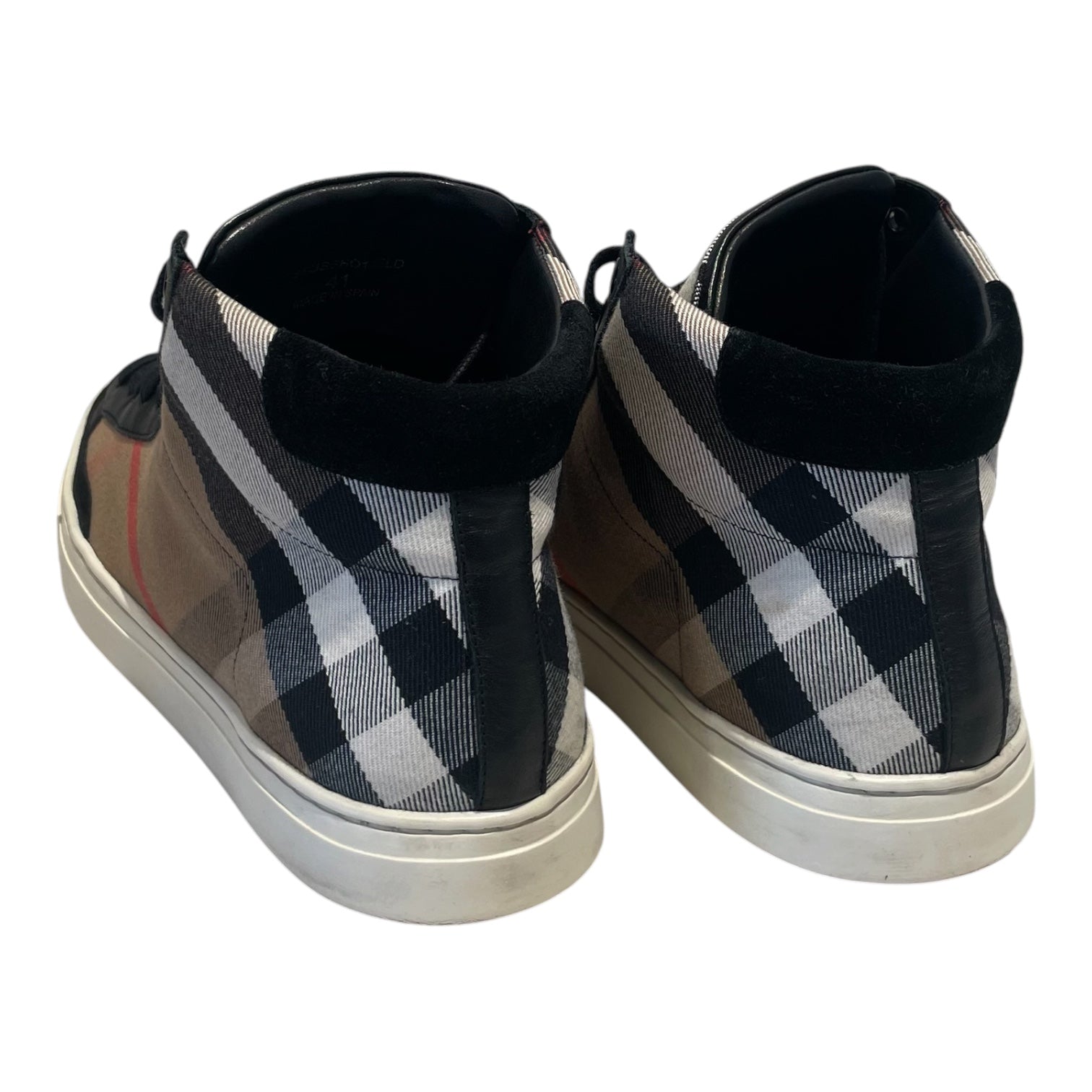 BURBERRY LONDON/Hi-Sneakers/US 8/Plaid/Cotton/BLK/PAINTON Canvas view 2