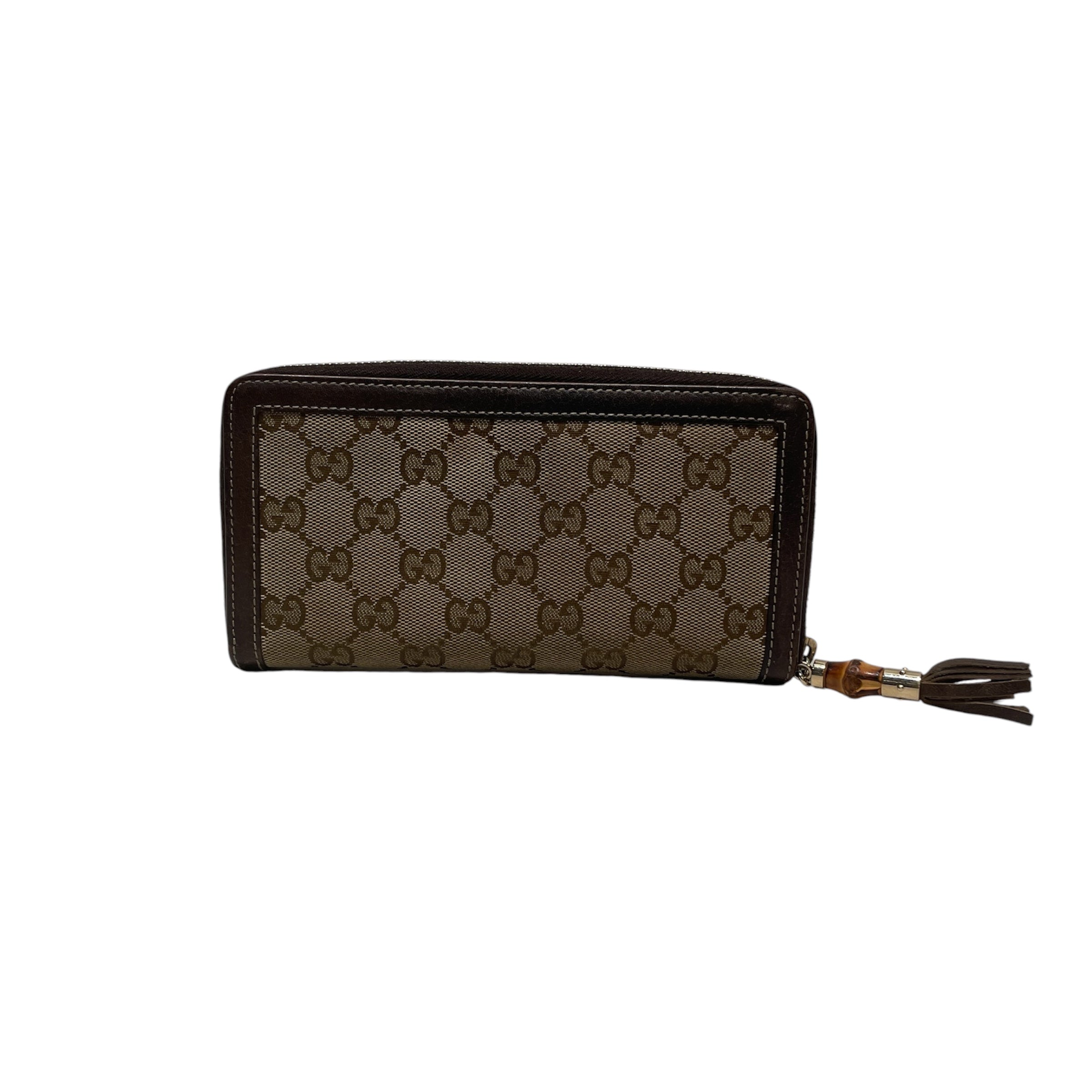 GUCCI/Long Wallet/Monogram/Cotton/BEG/L's/brwn tassle view 2