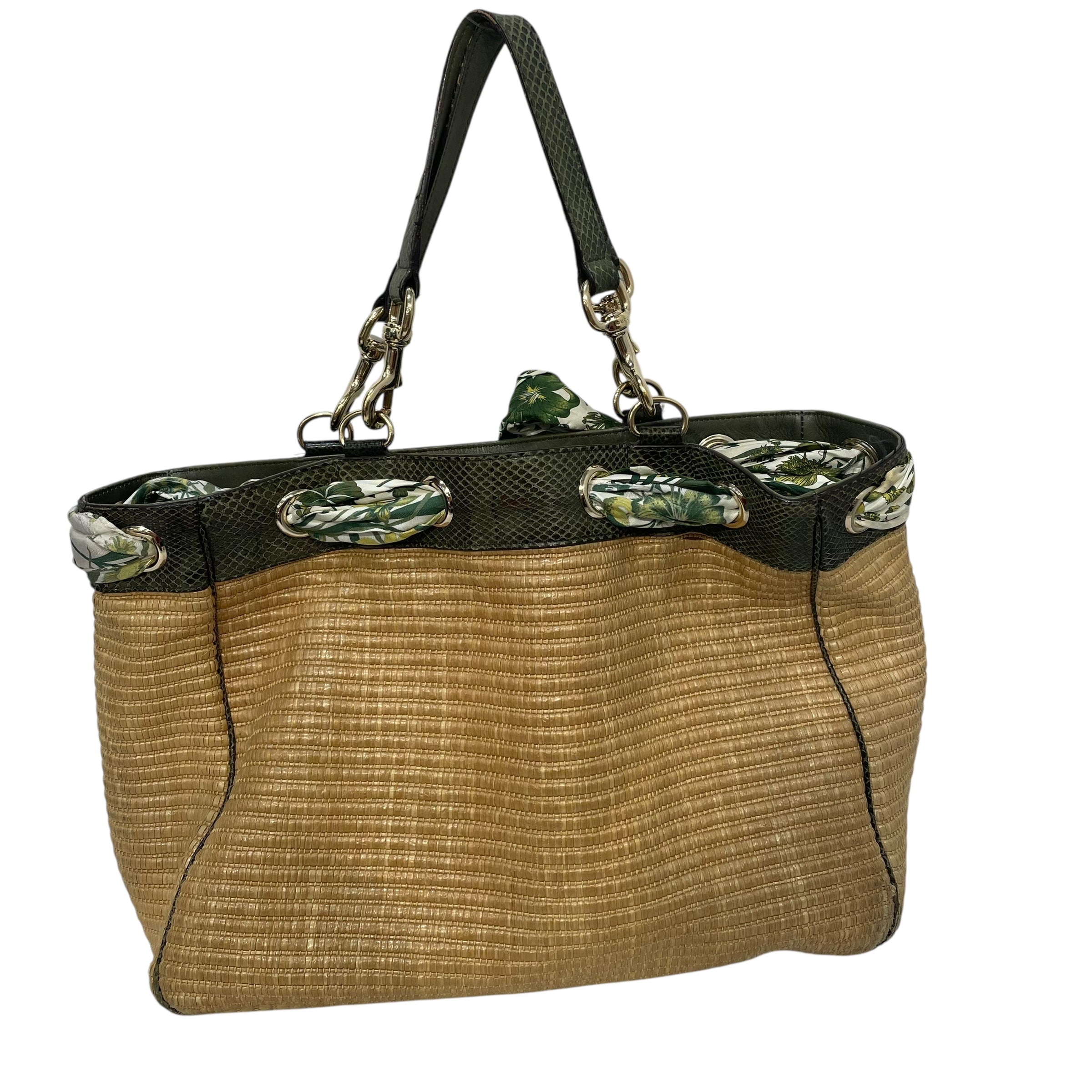 GUCCI/Tote Bag/Border/KHK/RAFFIA TOTE view 2